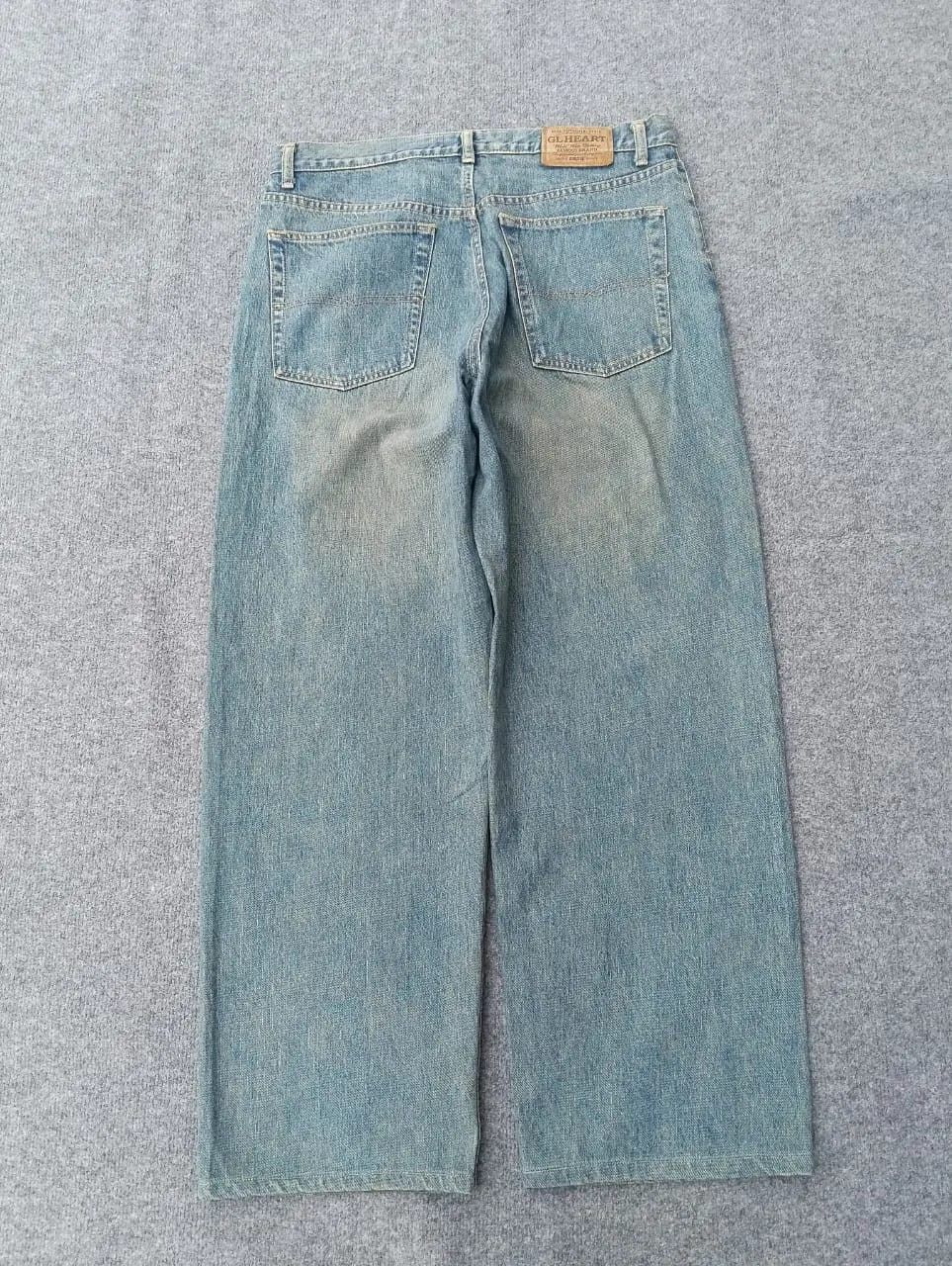 Big John GL Heart Baggy Jeans designed Georgia Love Wide Leg Denim. Size US 34 / EU 50 - 3 Thumbnail