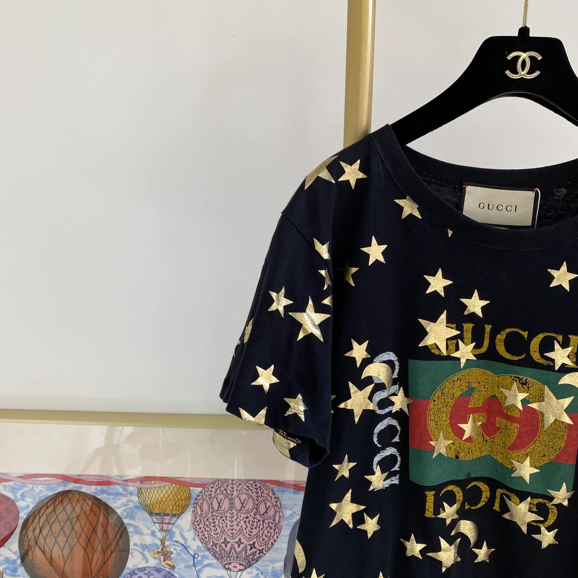 Gucci Gucci GG Logo Star Moon Black Tee XXS Size US XXS / EU 40 - 3 Thumbnail