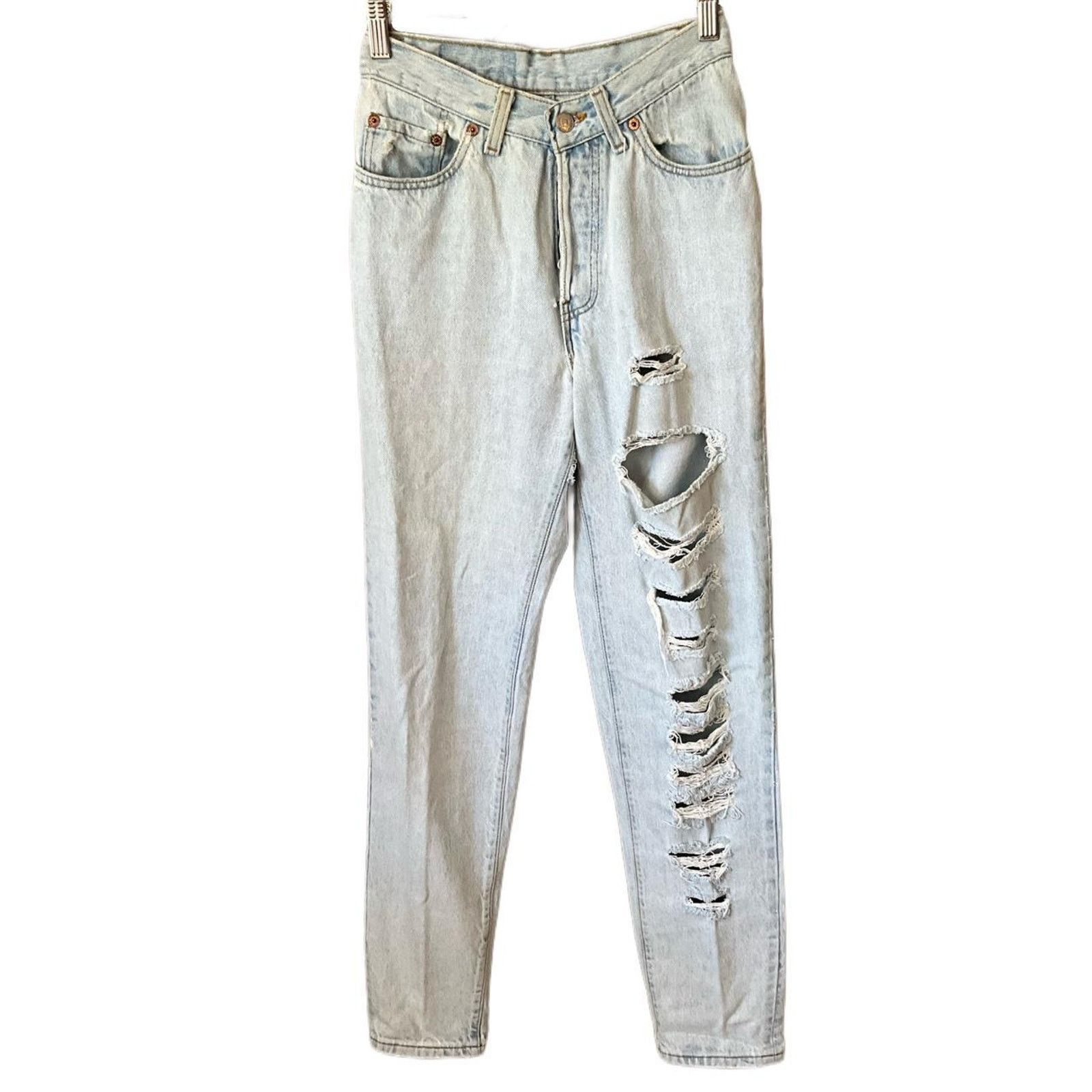 Levi's Vintage 90s grunge thrashed 501 light wash jeans Size 26" / US 2 / IT 38 - 3 Thumbnail