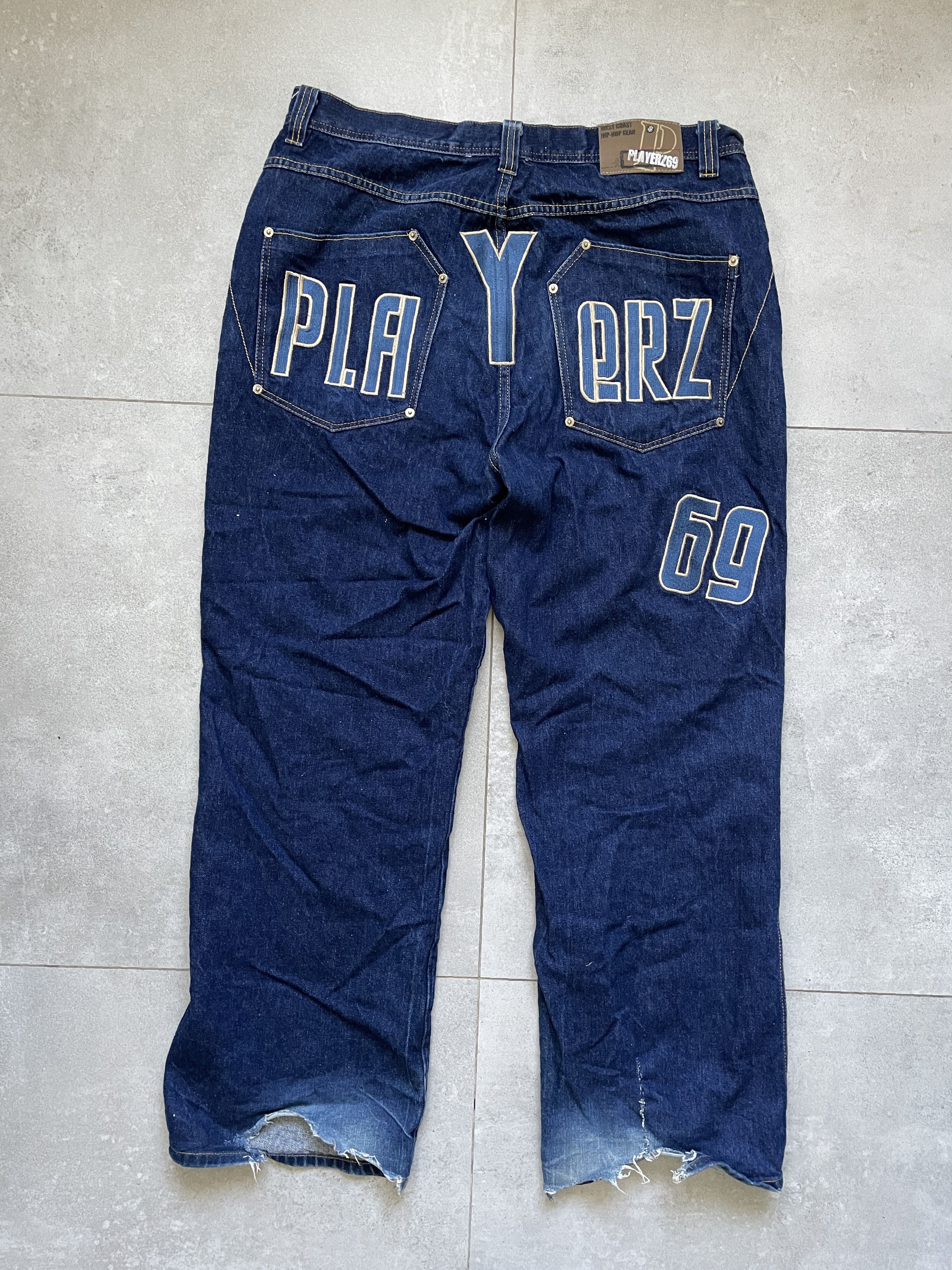 Southpole Y2K PLAYERZ 69 BAGGY NAVY DENIM JEANS Size US 36 / EU 52 - 2 Thumbnail