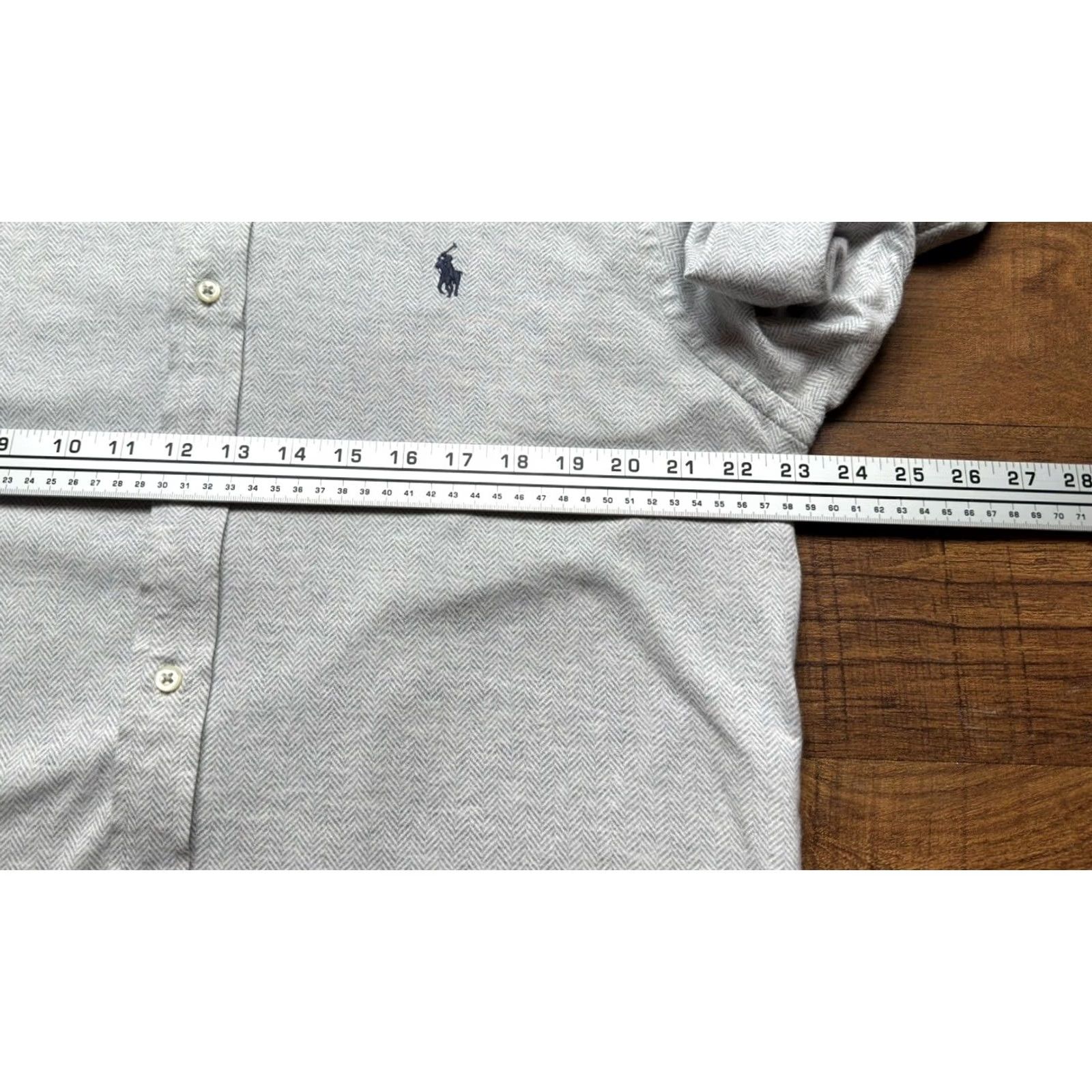 Polo Ralph Lauren Polo Ralph Lauren Shirt Mens XL Gray KNIT Dress Herringbone Long Sleeve Size 46R - 7 Thumbnail