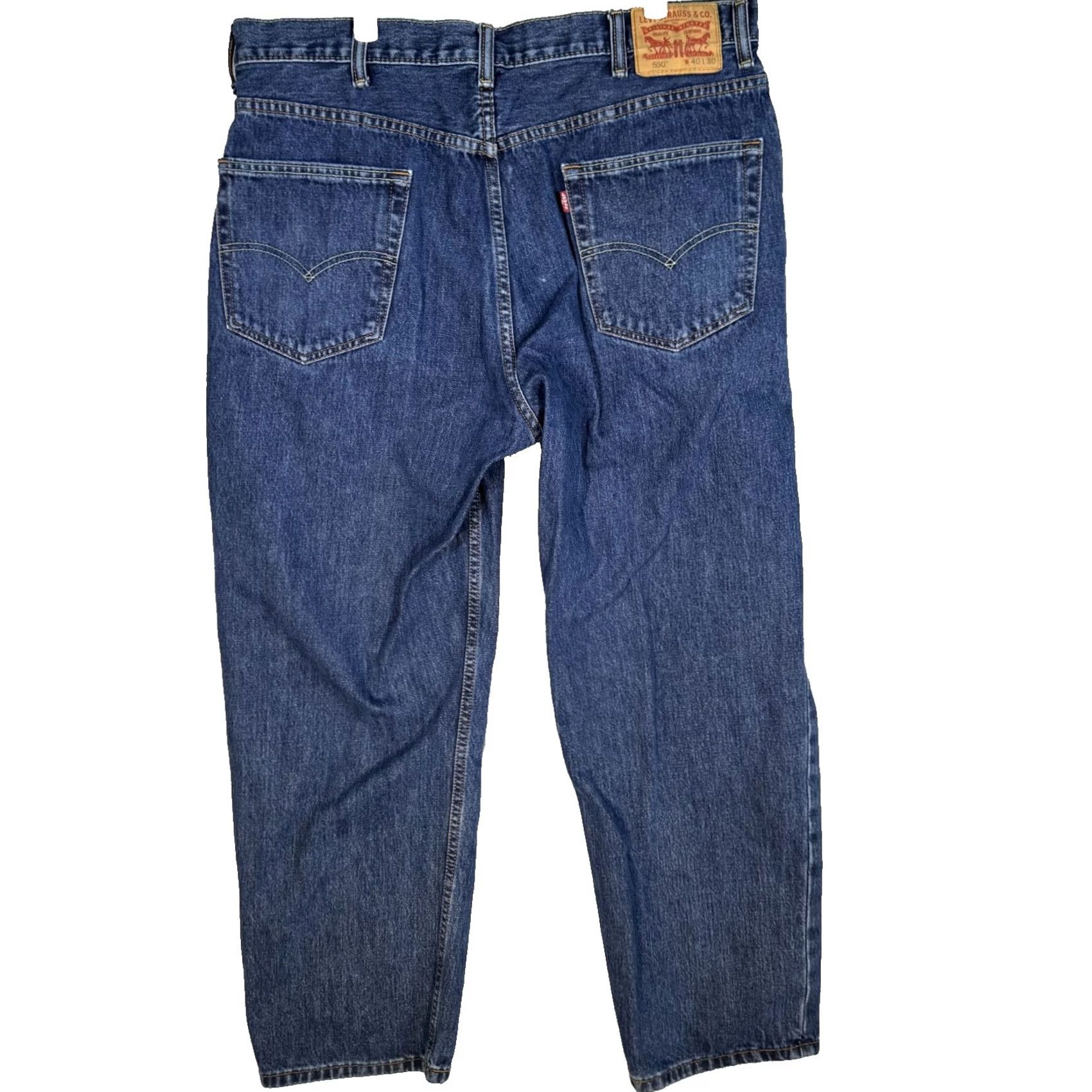Levi's Levi's Jeans 550 Men Regular 40 X 30 Blue Denim Relaxed High-Rise Straight Leg 5-Pocket Denim Jeans Mens Size US 40 / EU 56 - 2 Thumbnail