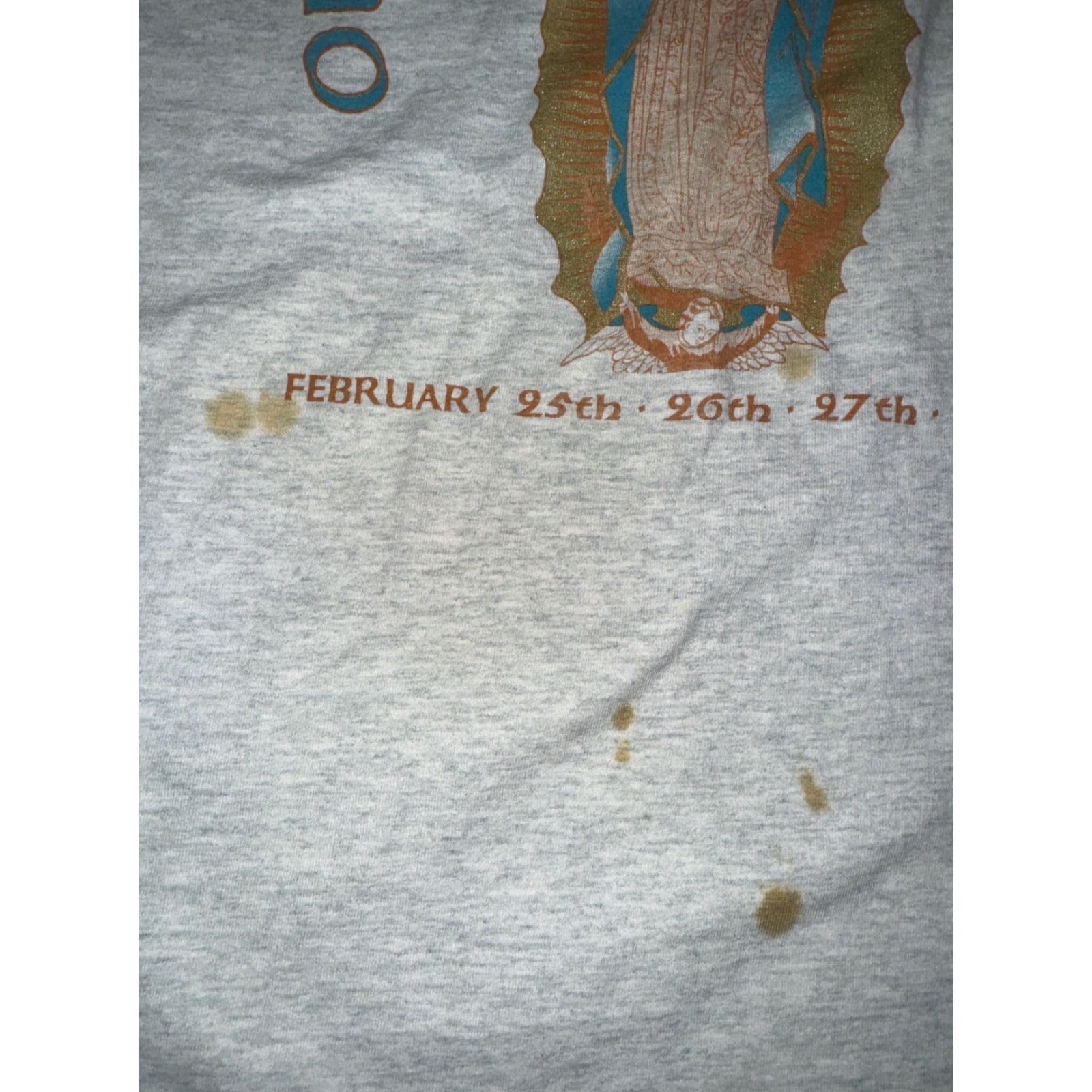 Fruit Of The Loom VINTAGE Virgin De Guadeloupe T-Shirt Gray XL Men 23x29 Fruit of the Loom Y2K Size US XL / EU 56 / 4 - 4 Thumbnail