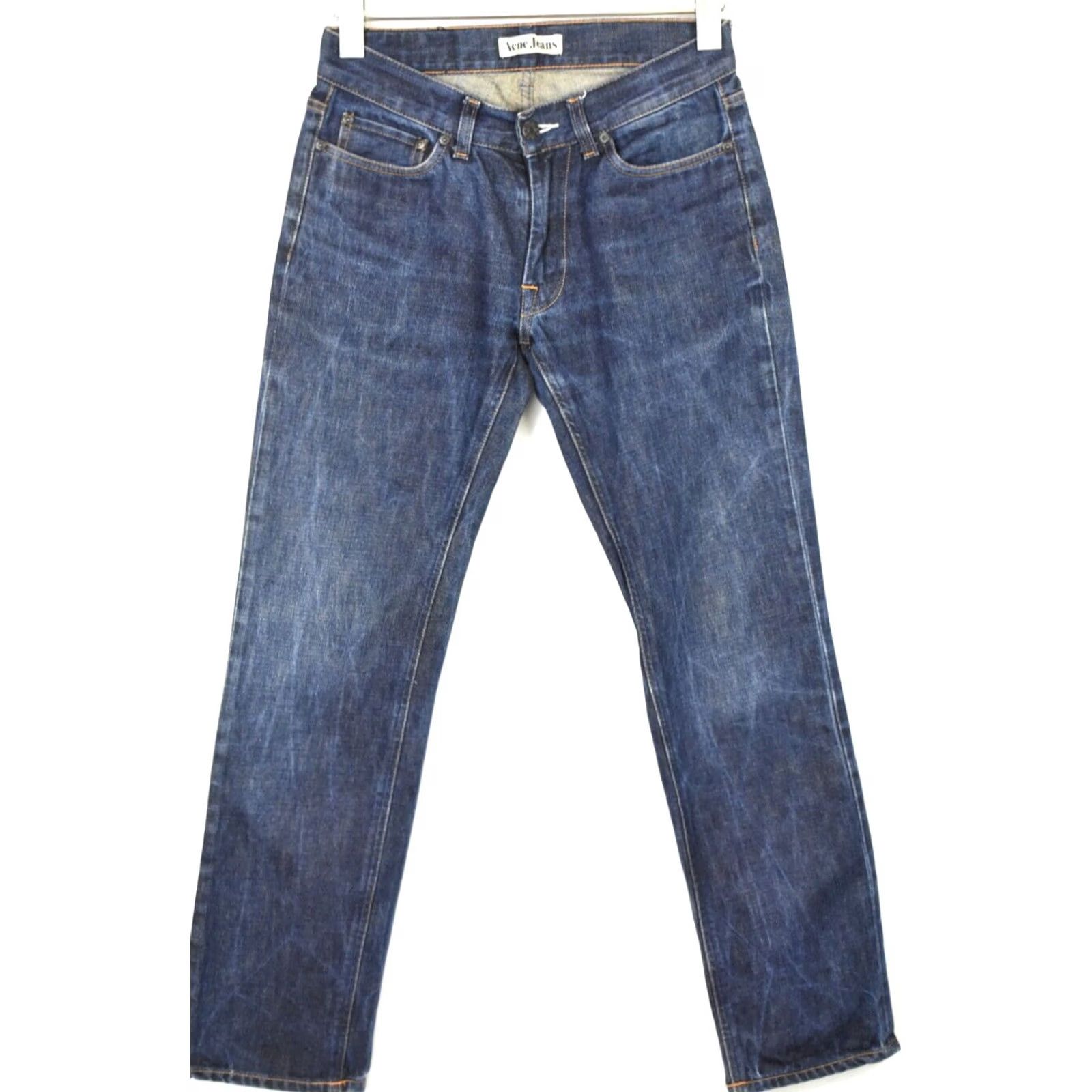 Denime ACNE JEANS Mic Rigid Jeans Men Slim Blue W29 L28 Faded Whisker Denim Casual Size US 29 - 2 Thumbnail