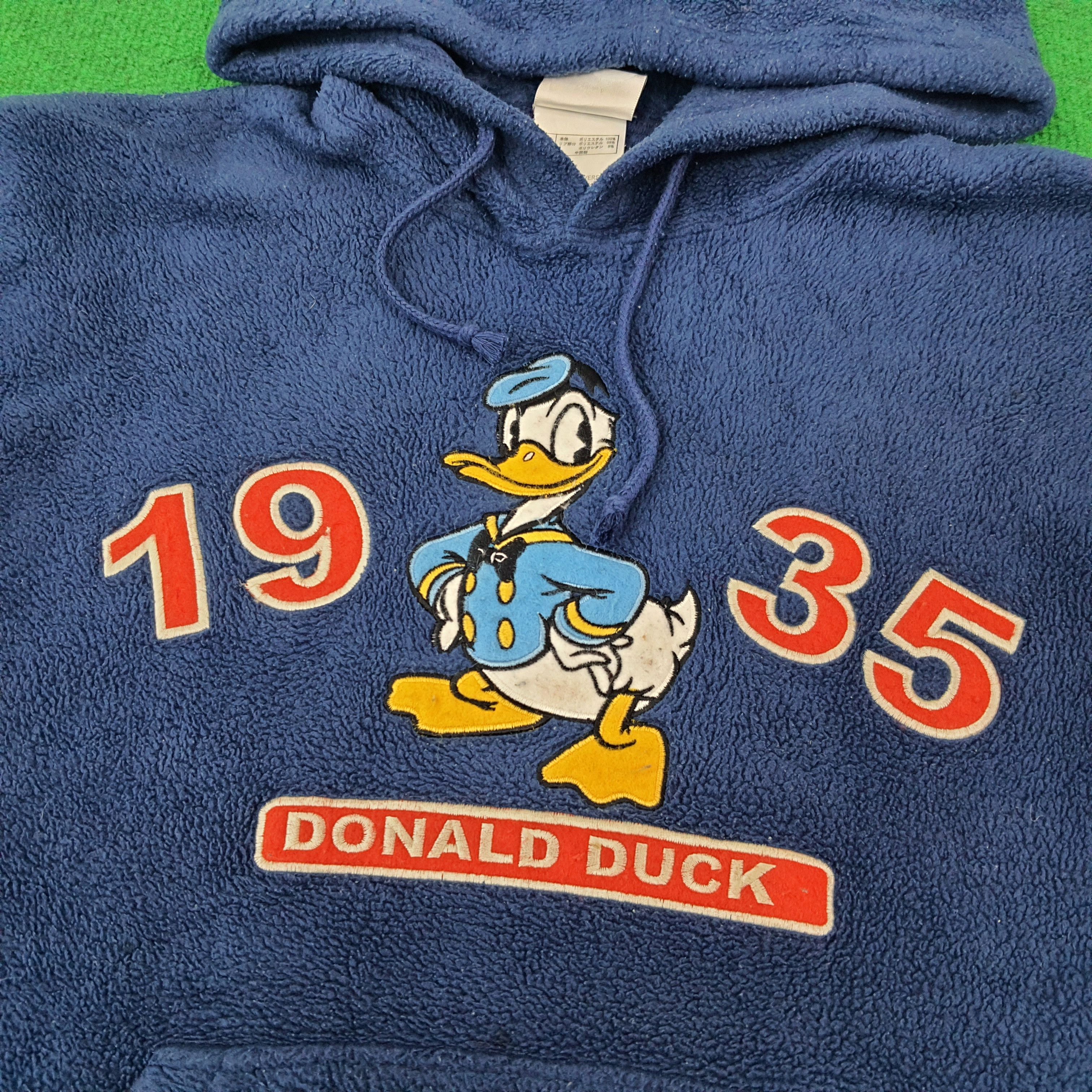 Disney Vintage Disney Donald Duck 1935 Fleece Hoodie C256N13 Size US M / EU 48-50 / 2 - 2 Thumbnail