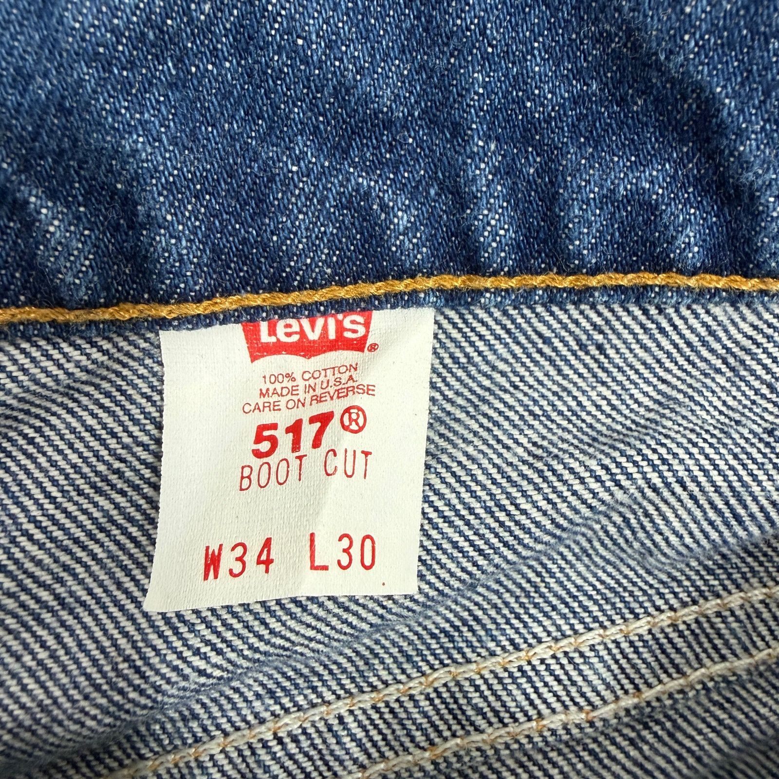 Levi's Vintage Levis 517 Jeans Men's 34x30 Blue Denim Made in USA Size US 34 / EU 50 - 4 Thumbnail