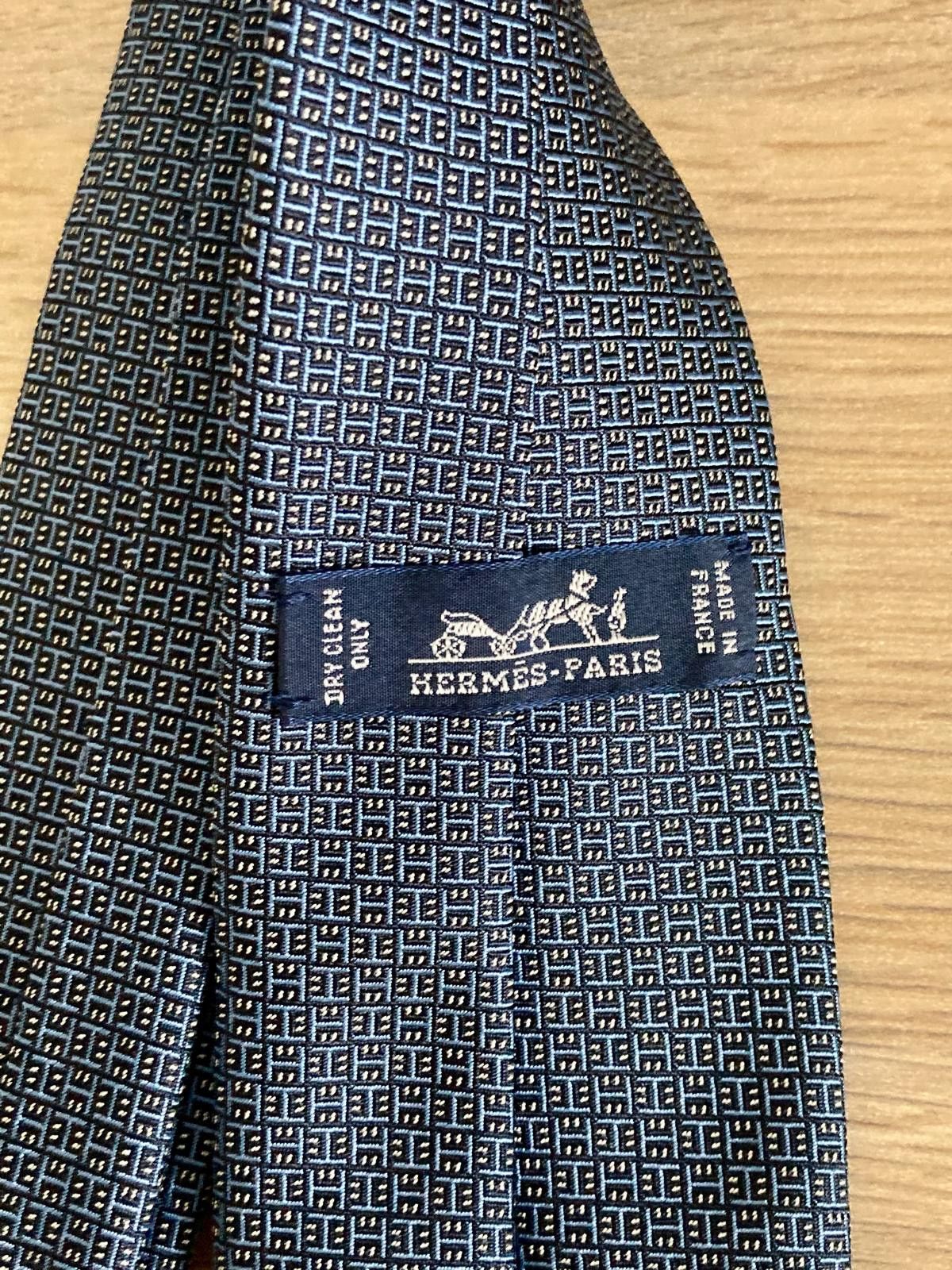 Hermes Blue Hermès Tie Size ONE SIZE - 3 Thumbnail