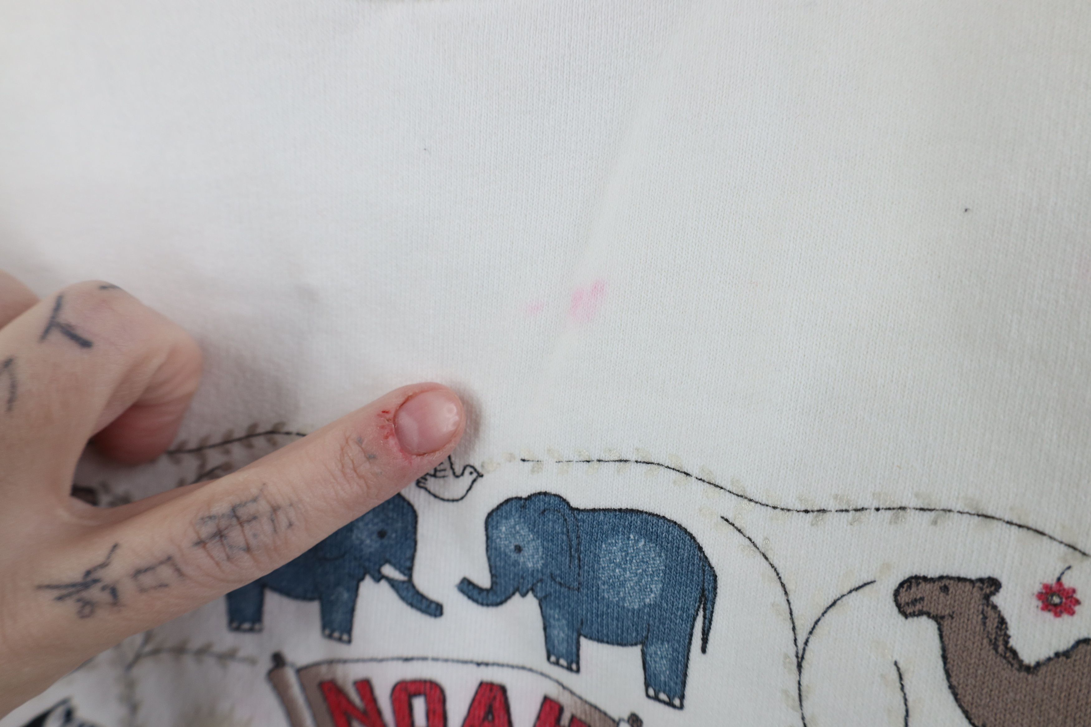 Vintage Vintage 90s Christmas Noahs Ark Crewneck Sweatshirt White Size XL / US 12-14 / IT 48-50 - 5 Thumbnail