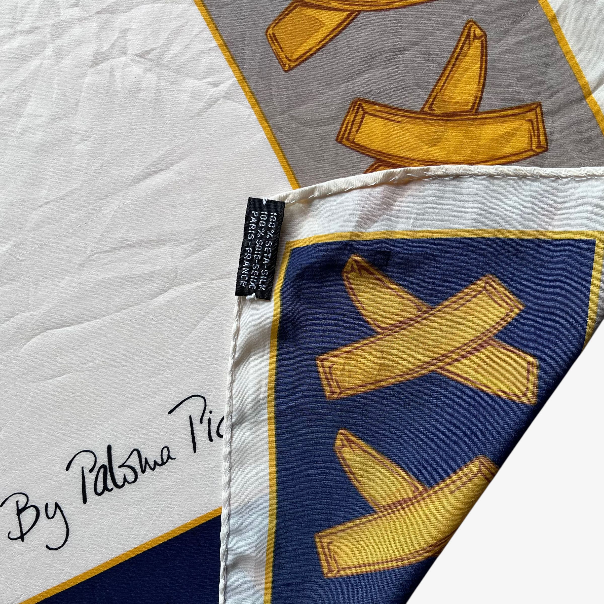 Paloma Picasso Vintage 80s Paloma Picasso Cross Patterned Silk Scarf Size ONE SIZE - 2 Thumbnail