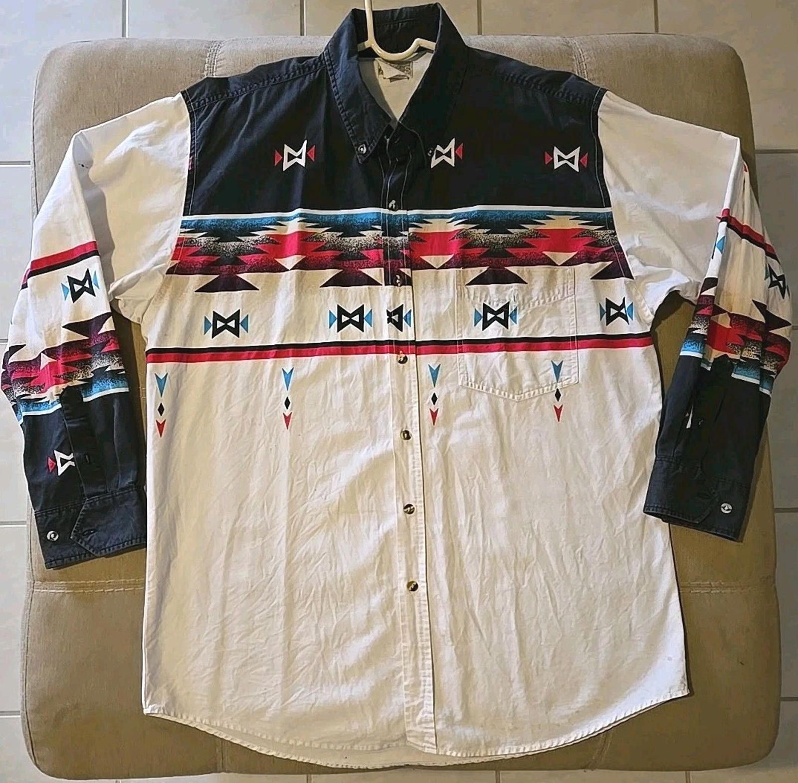 Other Express Rider Vintage Western Shirt Mens Size L Aztec Rodeo Size US L / EU 52-54 / 3 - 1 Thumbnail