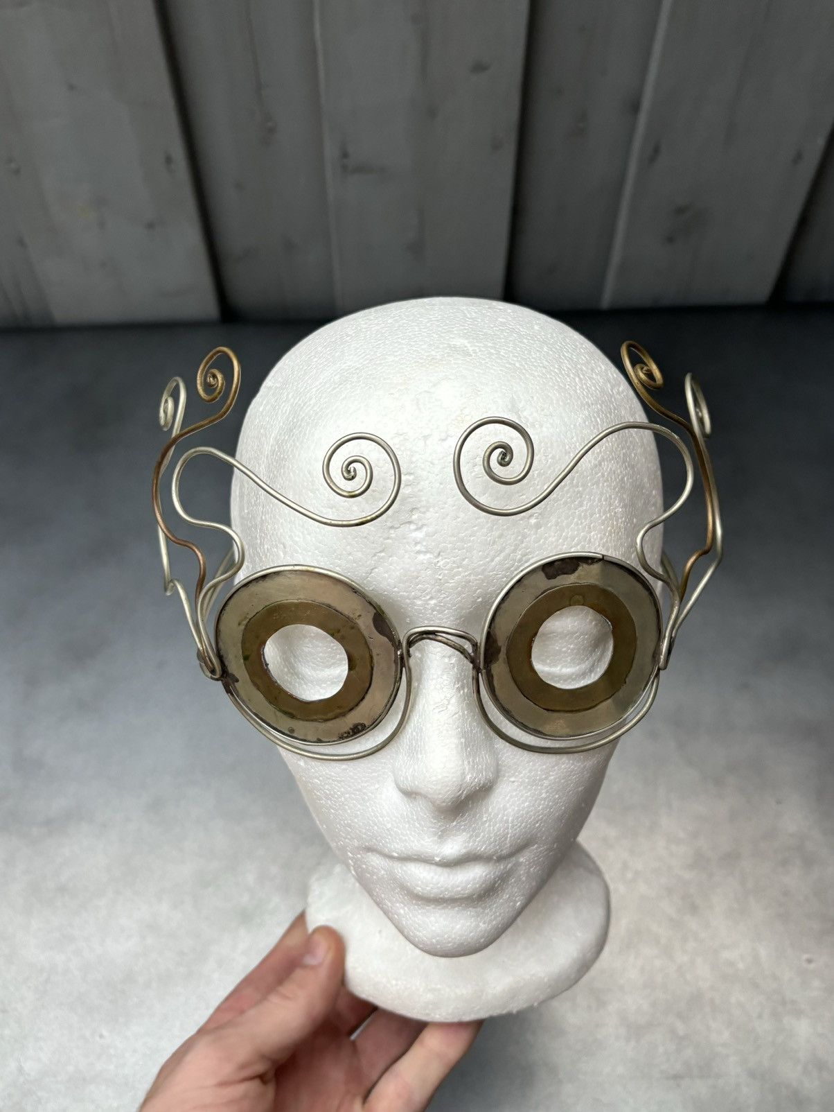 Vintage Vintage Handmade Metal Headpiece Steampunk Costume Chrome OS Size ONE SIZE - 5 Thumbnail