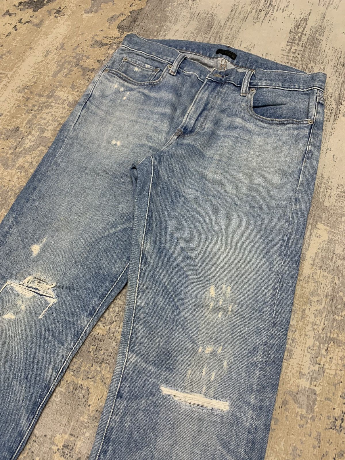Jun Takahashi Japanese Brand Distressed Uniqlo Undercover Style Jeans W33 Size US 33 - 3 Thumbnail