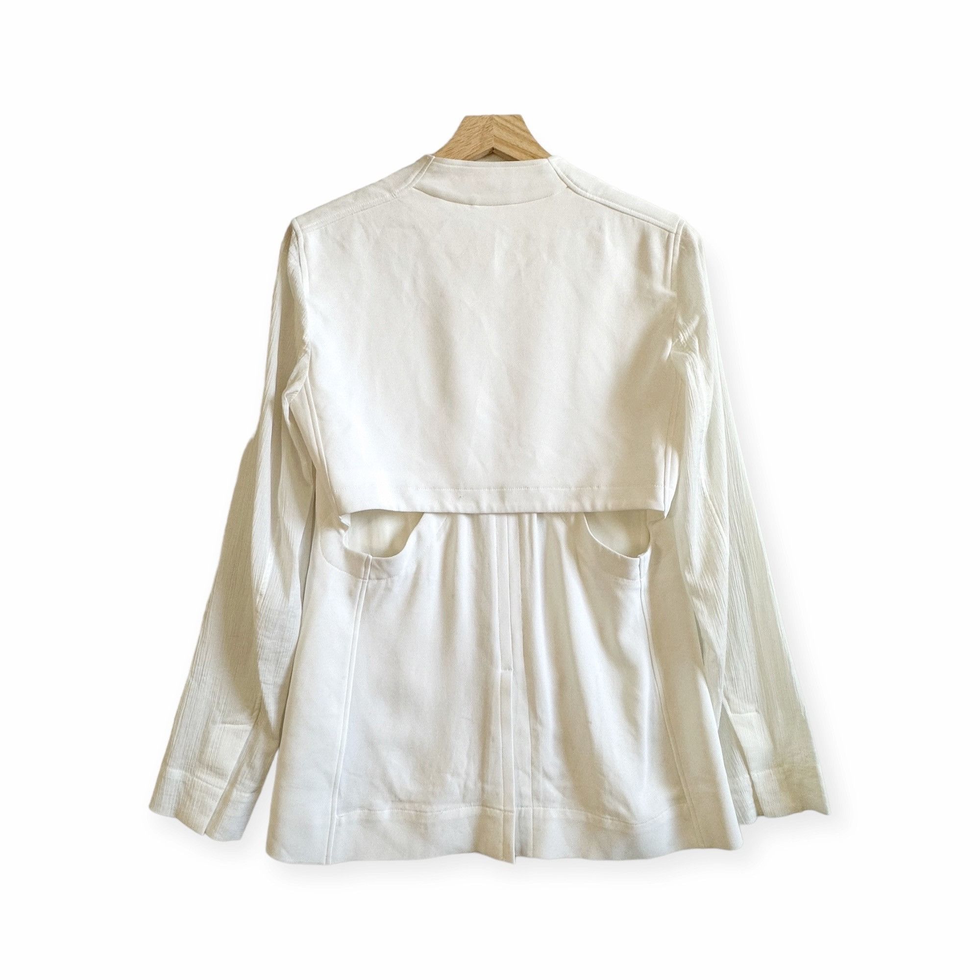 Helmut Lang Helmut Lang Torsion White Cutout Blazer, Size 4 Size S / US 4 / IT 40 - 2 Thumbnail