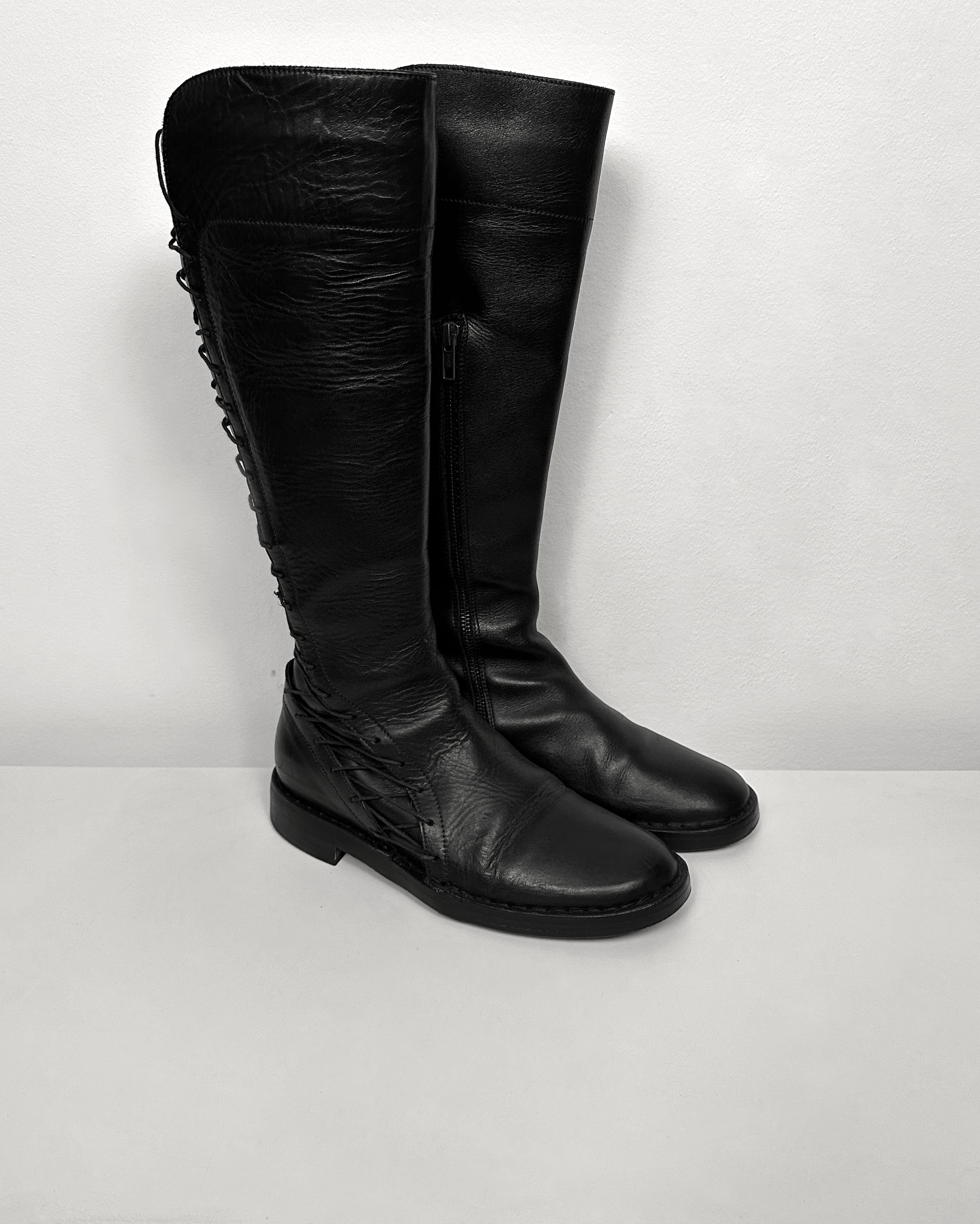 Ann Demeulemeester Ann Demeulemeester Knee High Back Lace Boots Size US 6 / IT 36 - 1 Thumbnail