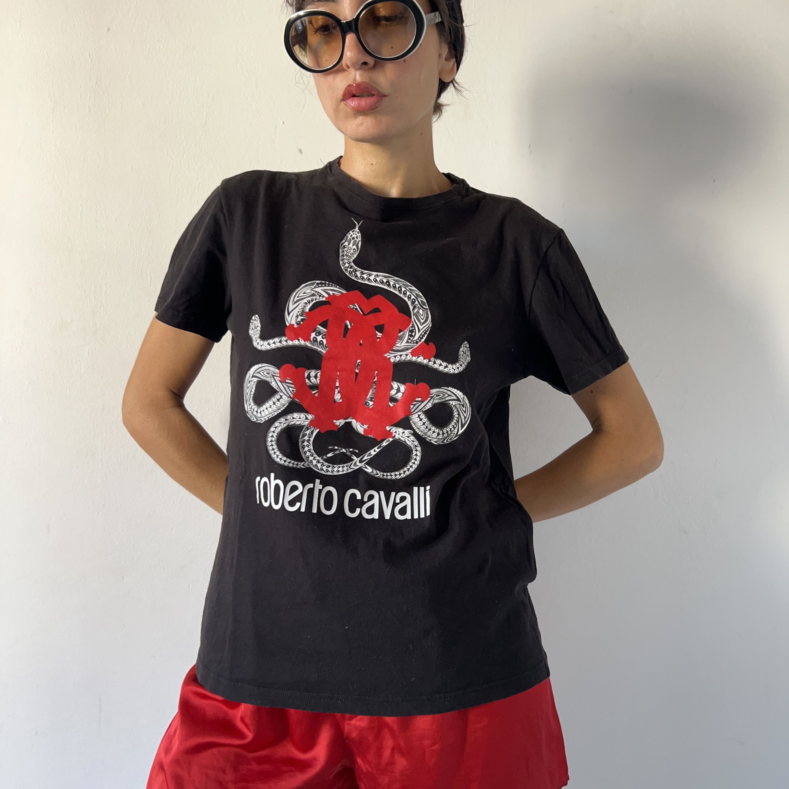 Roberto Cavalli Vintage Y2K Roberto Cavalli T-Shirt Size L / US 10 / IT 46 - 1 Thumbnail