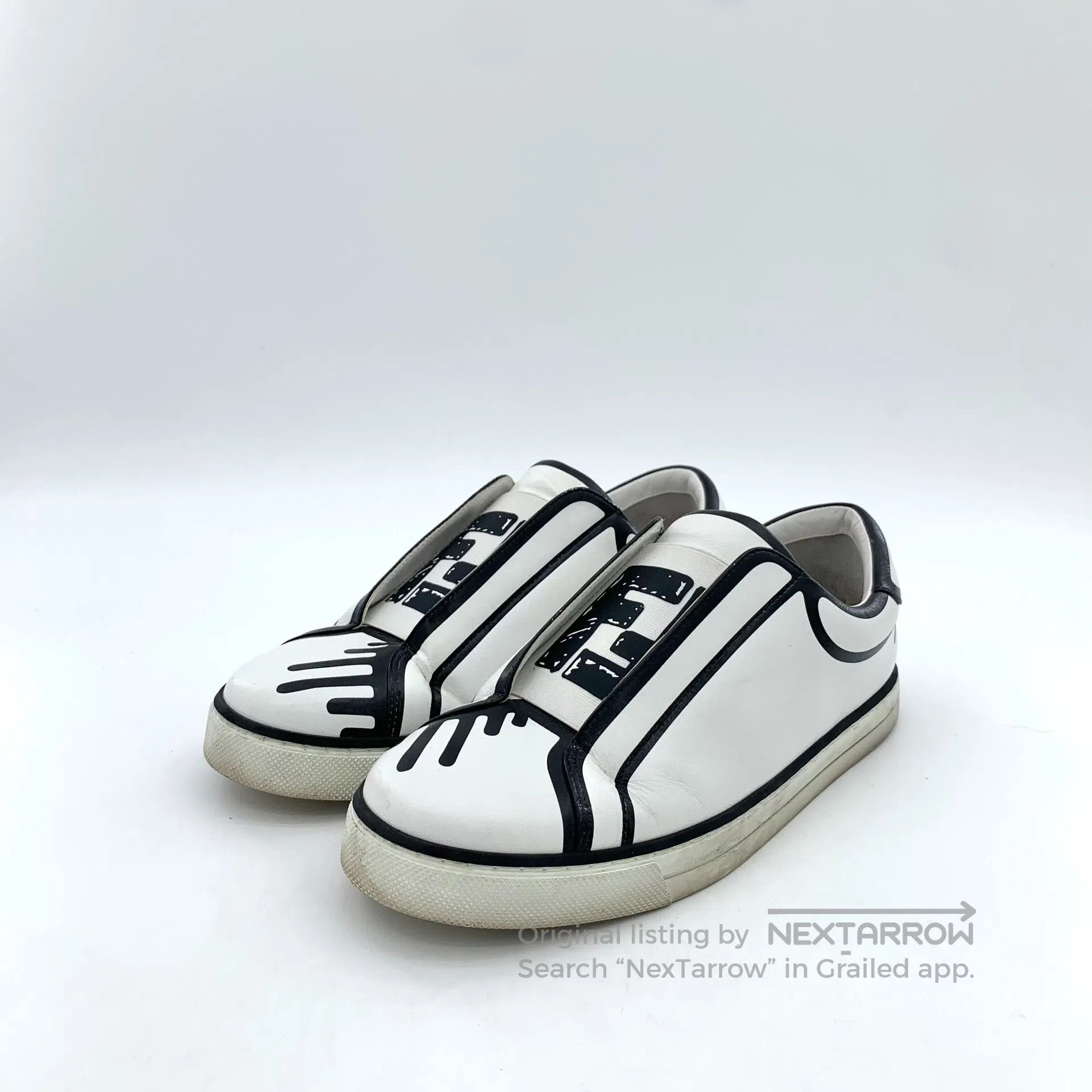 Fendi FENDI White double F graffiti print casual flat shoes| Size US 5.5 / IT 35.5 - 1 Thumbnail