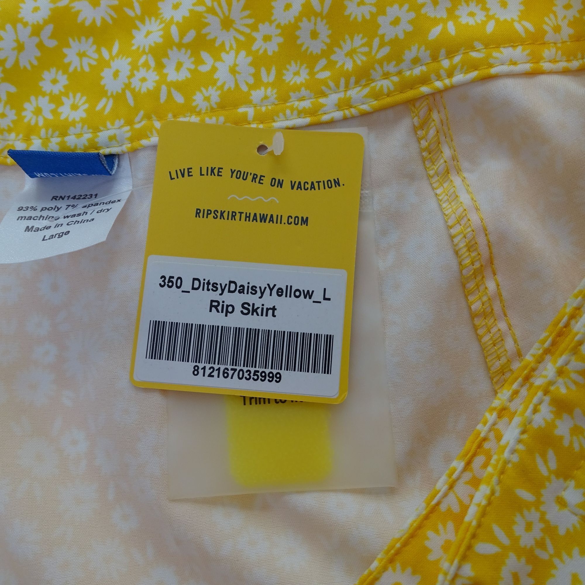 Other RipSkirt Hawaii Women Yellow Ditsy Daisy Wrap Skirt Size L Size 35" - 8 Thumbnail