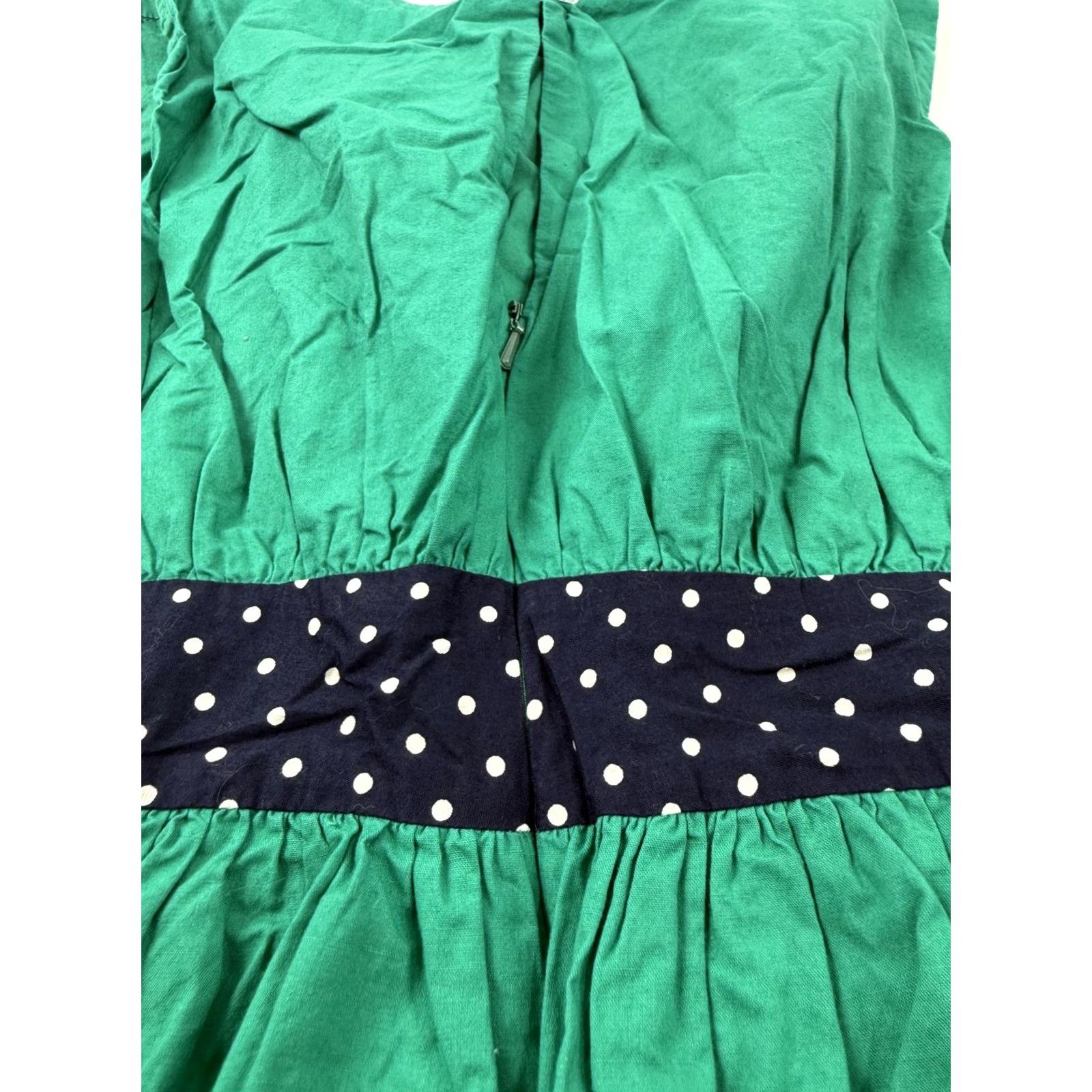 Vintage VINTAGE? No - Emily and Fin Dress Womens Small Green Polka Dot Waist Fit & Flare Cotton Size S / US 4 / IT 40 - 7 Thumbnail