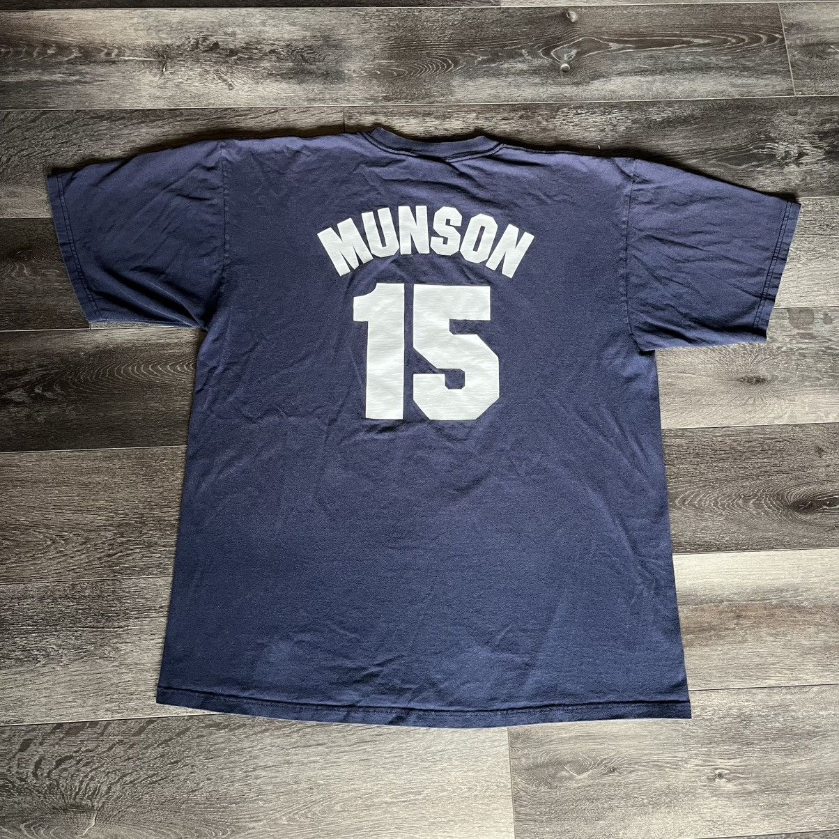 Majestic Vintage 90s MLB Majestic New York Yankees Thurman Munson Tee Size US XXL / EU 58 / 5 - 1 Thumbnail