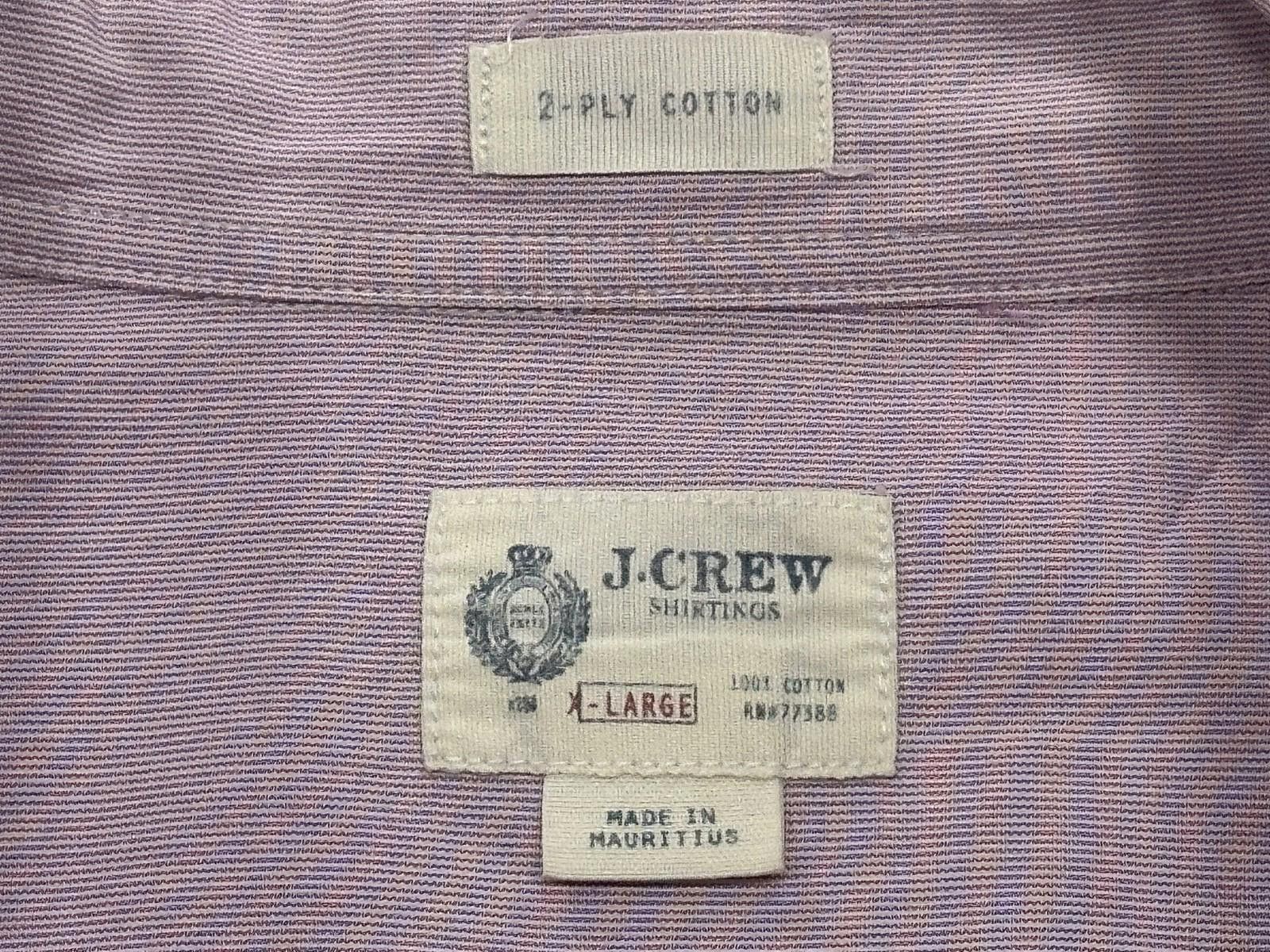 J.Crew J Crew 2-Ply Cotton Button Up Shirt Mens Purple XL 17-17.5 Size US XL / EU 56 / 4 - 3 Thumbnail