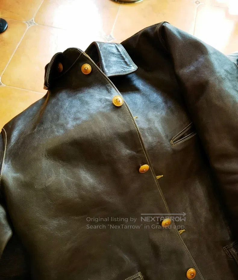 Other freewheelers size 40 Conductor Leather Jacket, Green Leath Size US M / EU 48-50 / 2 - 4 Thumbnail