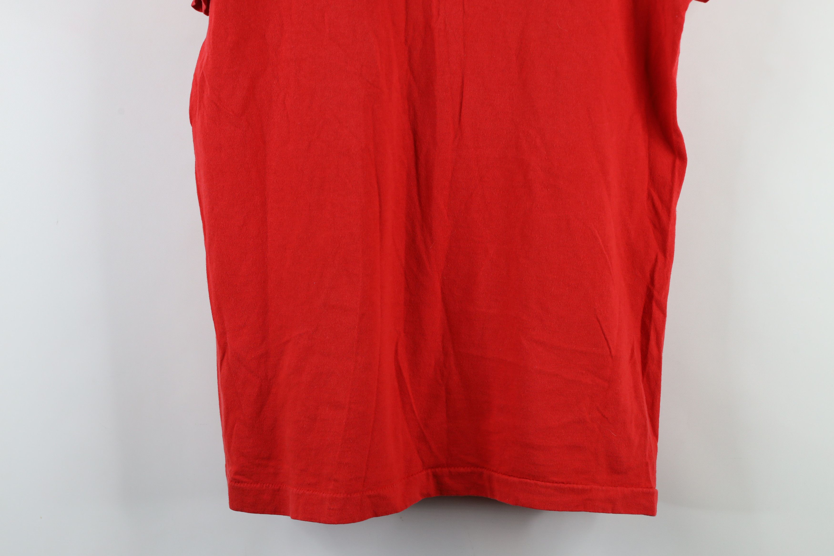 Vintage Vintage 90s Streetwear Blank Cotton Pocket T-Shirt Red USA Size US L / EU 52-54 / 3 - 12 Thumbnail