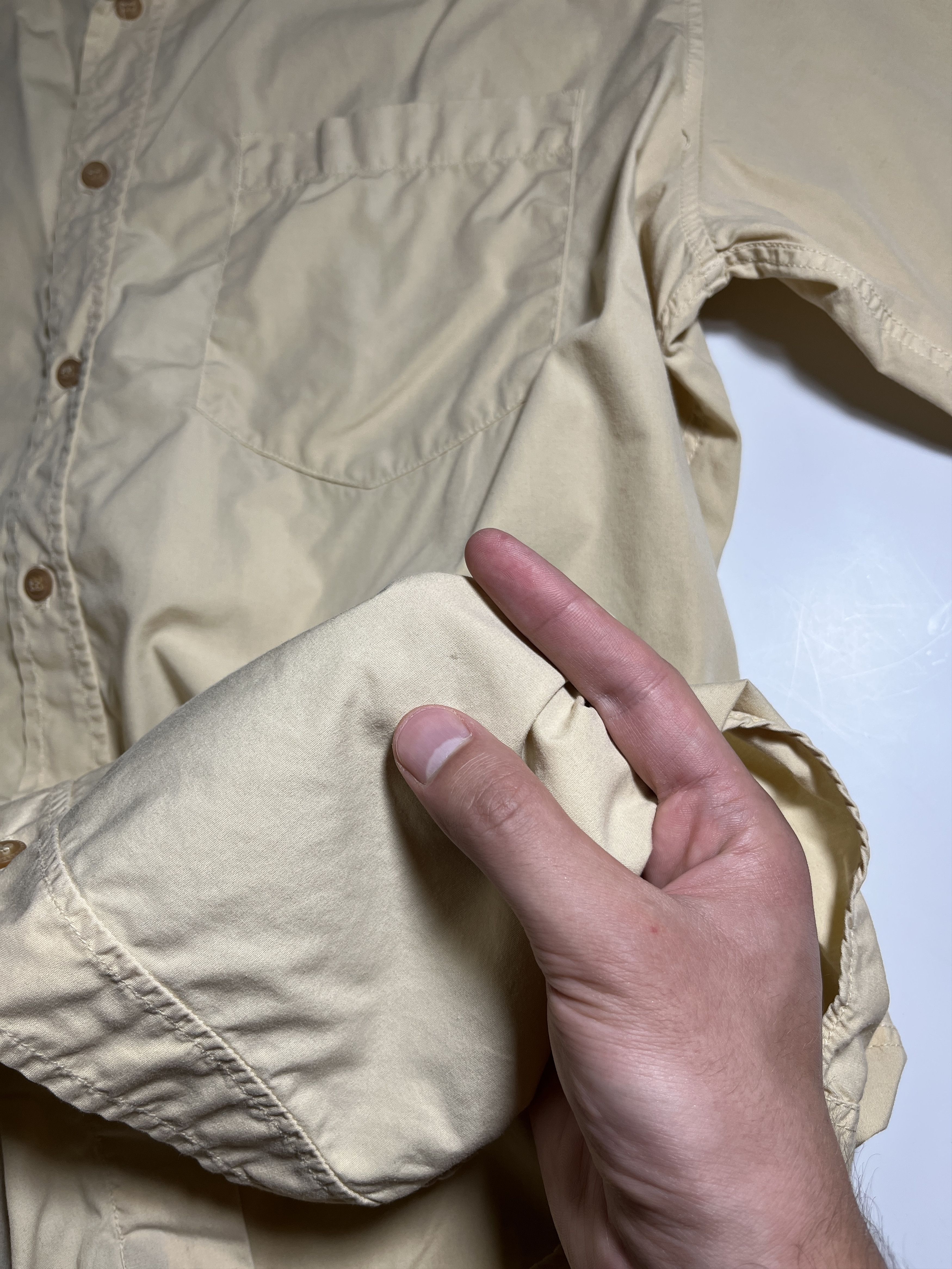 Versace Jeans Couture × Vintage Vintage 90s Versace Jeans Couture Beige Long Sleeve Shirt Size US XL / EU 56 / 4 - 13 Thumbnail
