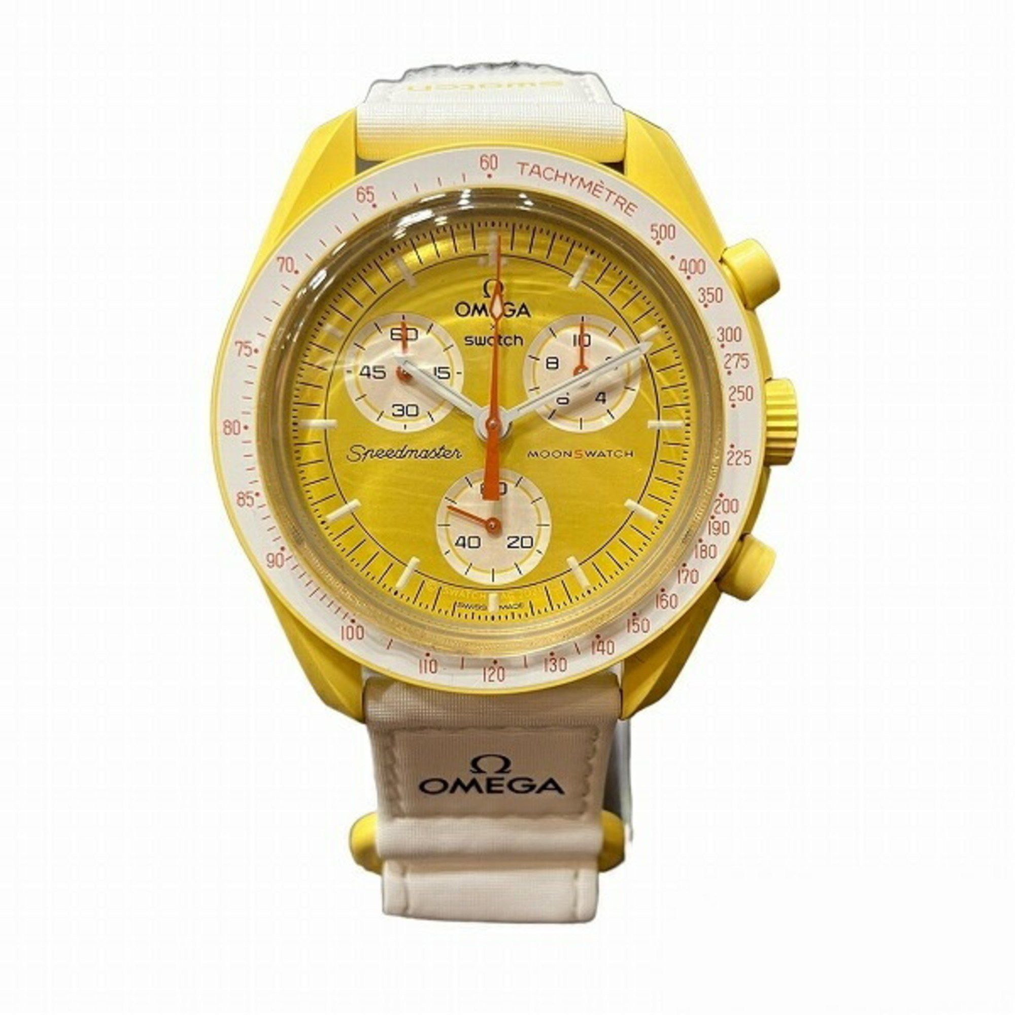 image of Omega X Swatch So33J100 Quartz Moonswatch Mission To The Sun Watch Men's Wristwatch in Yellow