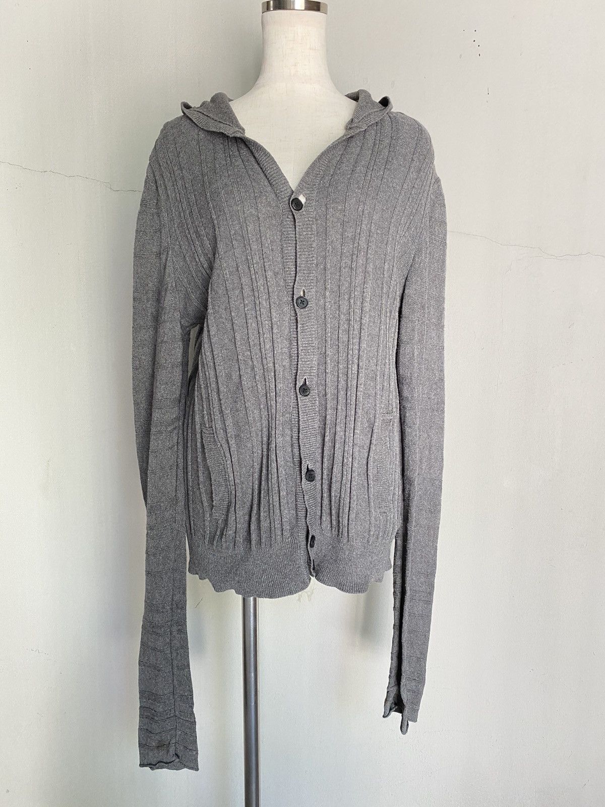 Neil Barrett BLACKBARRETT By Neil Barrett Dark Gray Knit Hoodie Cardigan Size US M / EU 48-50 / 2 - 21 Thumbnail