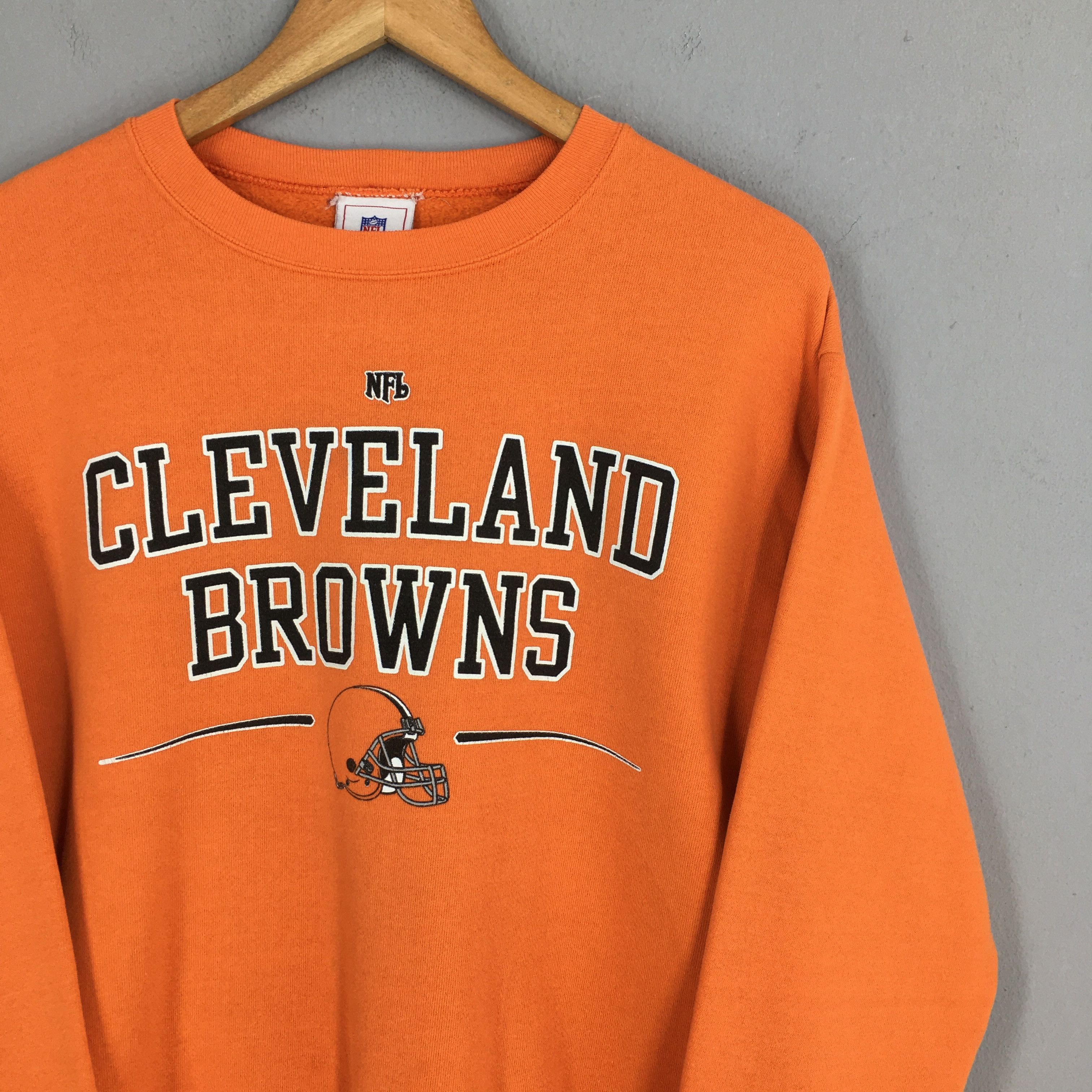 NFL × Vintage Vintage Cleveland Browns Rugby NFL Orange Sweatshirt Medium Size US M / EU 48-50 / 2 - 2 Thumbnail