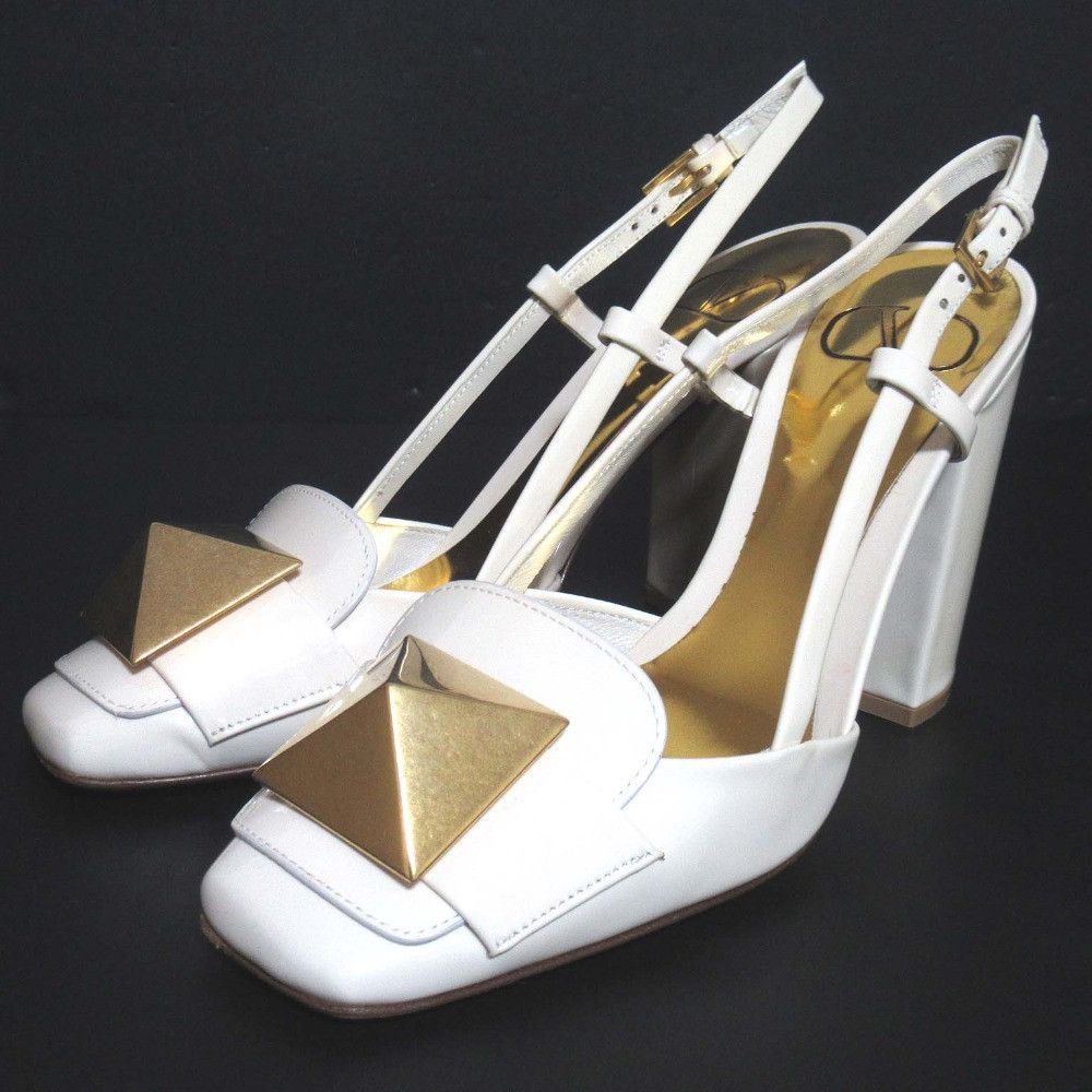 Valentino Valentino Valentino Garavani Roman Studs Calfskin Pumps Leather Shoes DUTY FREE for USA Size ONE SIZE - 1 Thumbnail