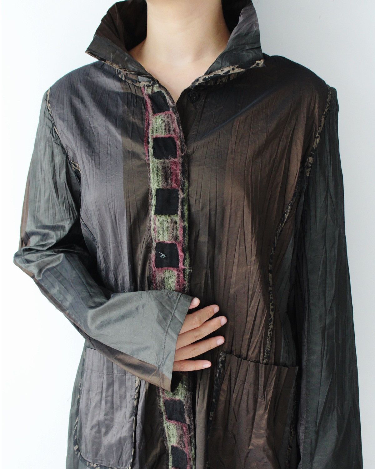Vintage 2000S SAISON DE MIKI PLEATED COAT JACKET Size L / US 10 / IT 46 - 6 Thumbnail