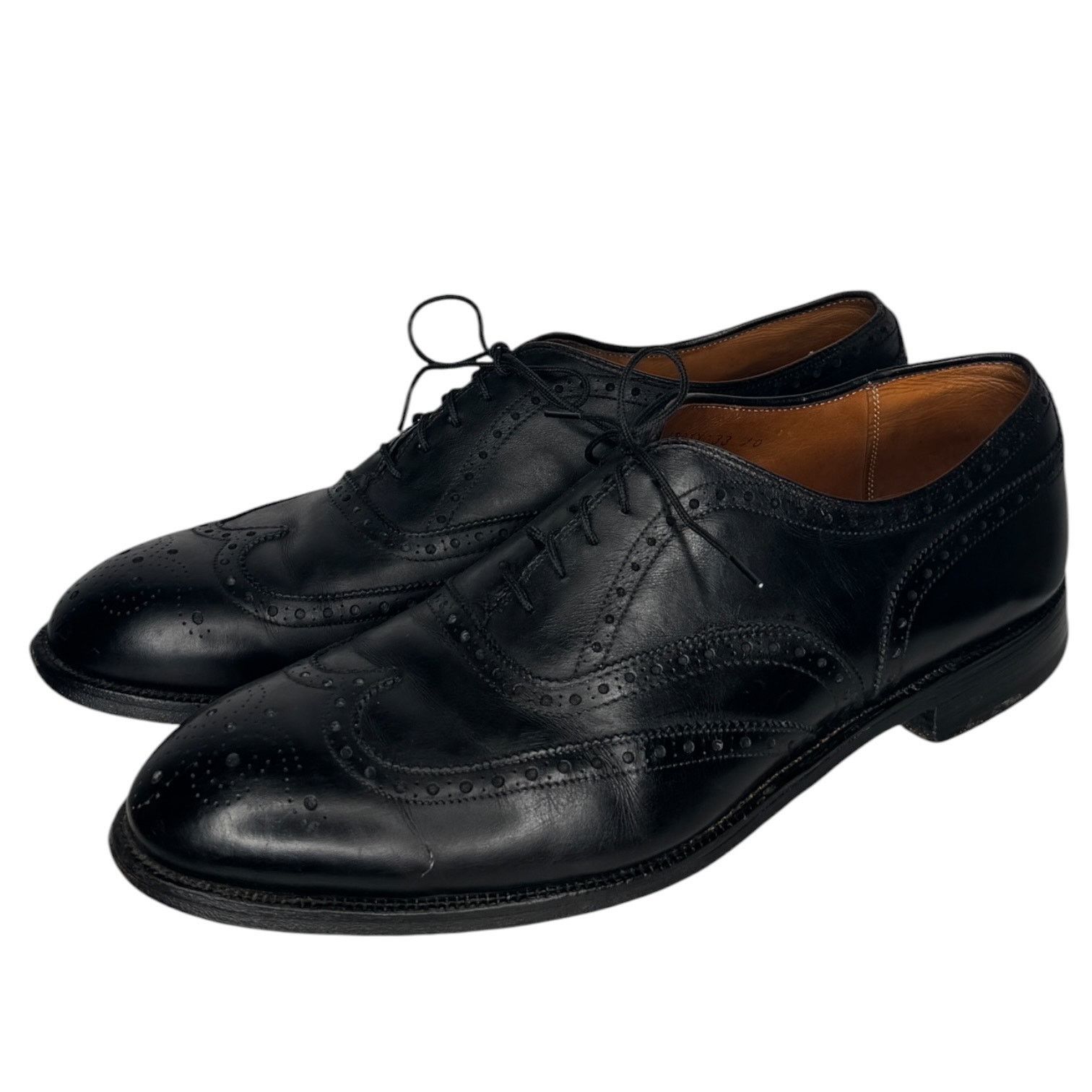 Alden England Black Leather Wingtip Brogue Shoes 12D VTG display picture 1
