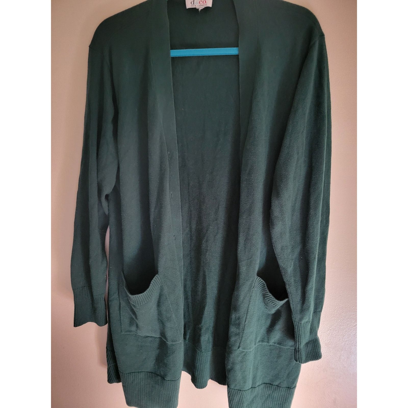 Denim & Co. Denim & Co Long Green Cardigan Sweater 1X Size XL / US 12-14 / IT 48-50 - 5 Thumbnail