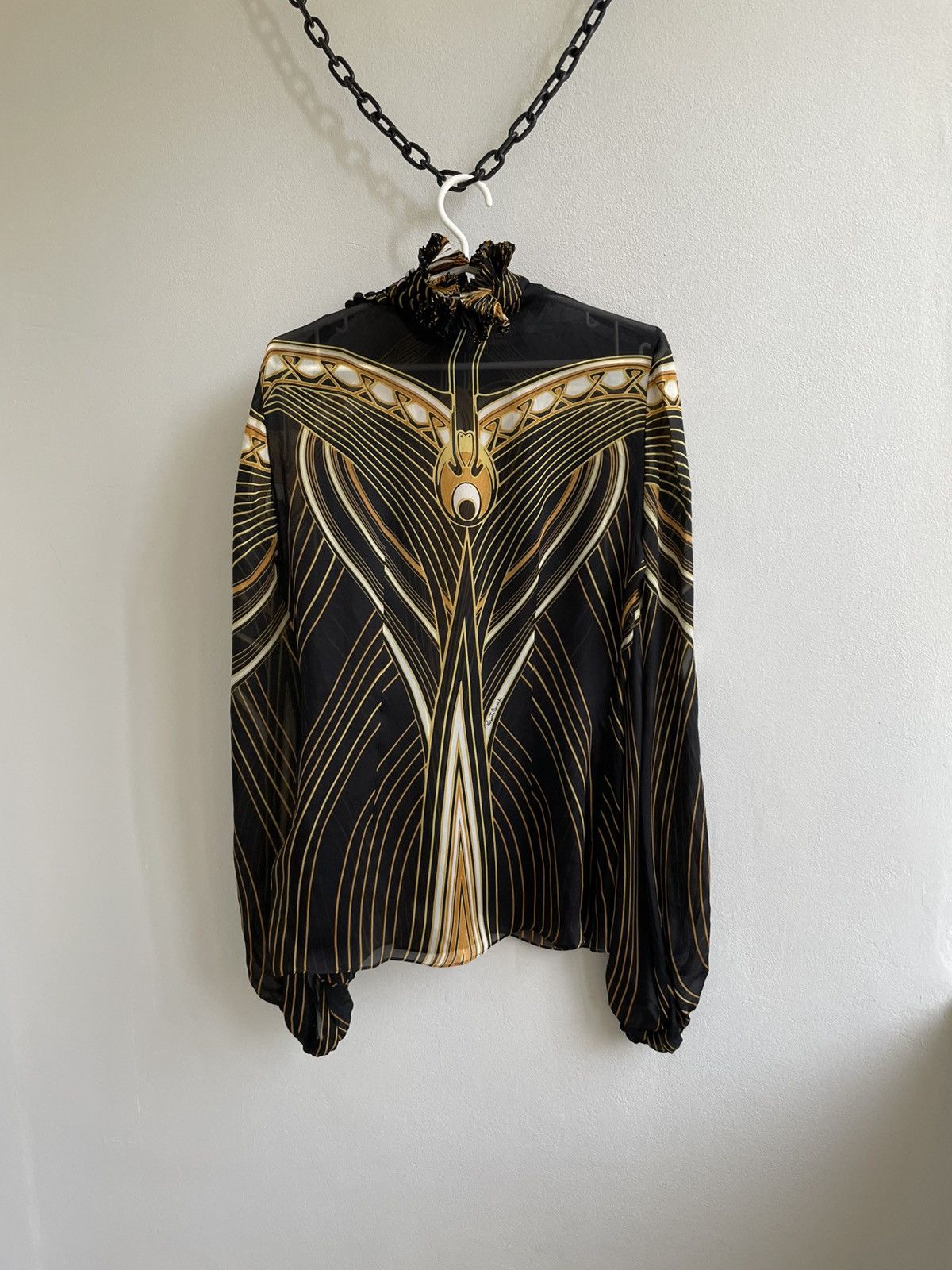 Roberto Cavalli Roberto Cavalli 2007 VOYAGE RUNWAY Collection Silk Blouse Size M / US 6-8 / IT 42-44 - 14 Thumbnail