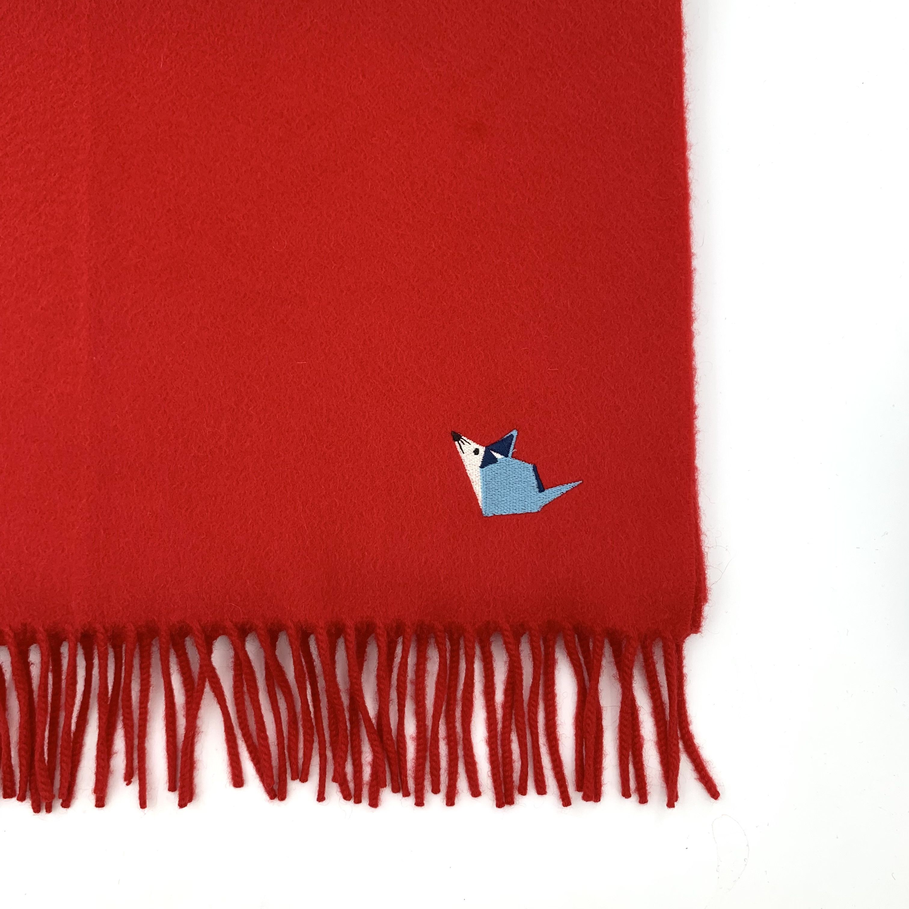 Loro Piana Loro Piana Embroidered Cashmere Scarf Red (46×185cm) Size ONE SIZE - 4 Thumbnail