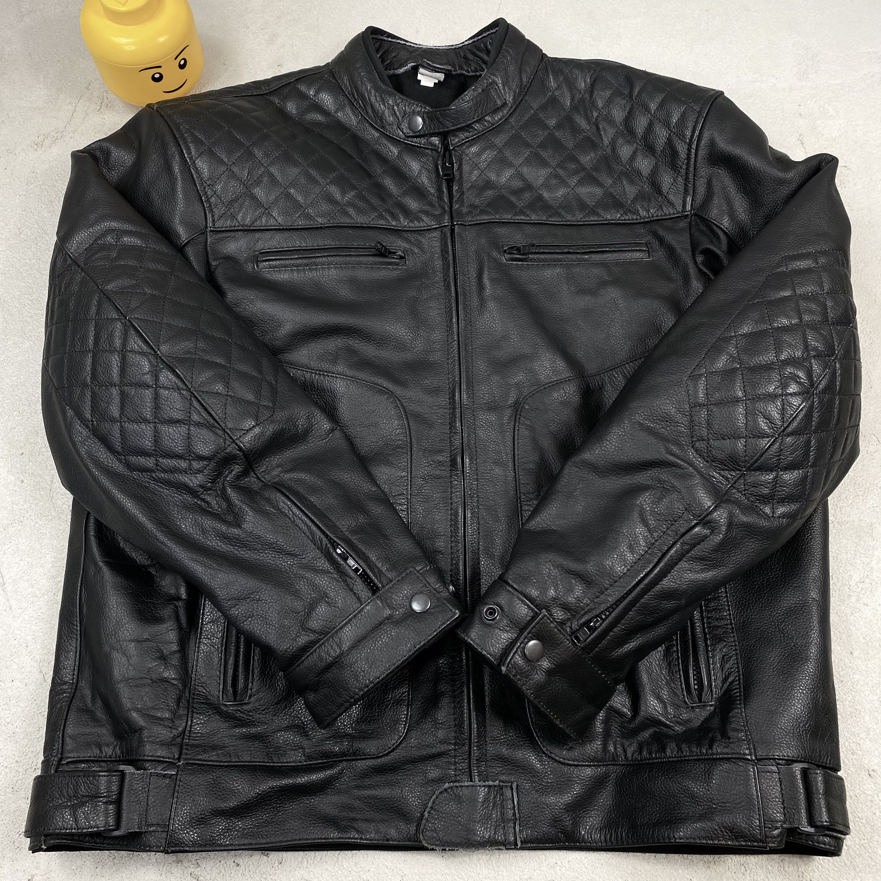 Genuine Leather racing leather Jacket moto real biker Y2K Size US XXL / EU 58 / 5 - 3 Thumbnail