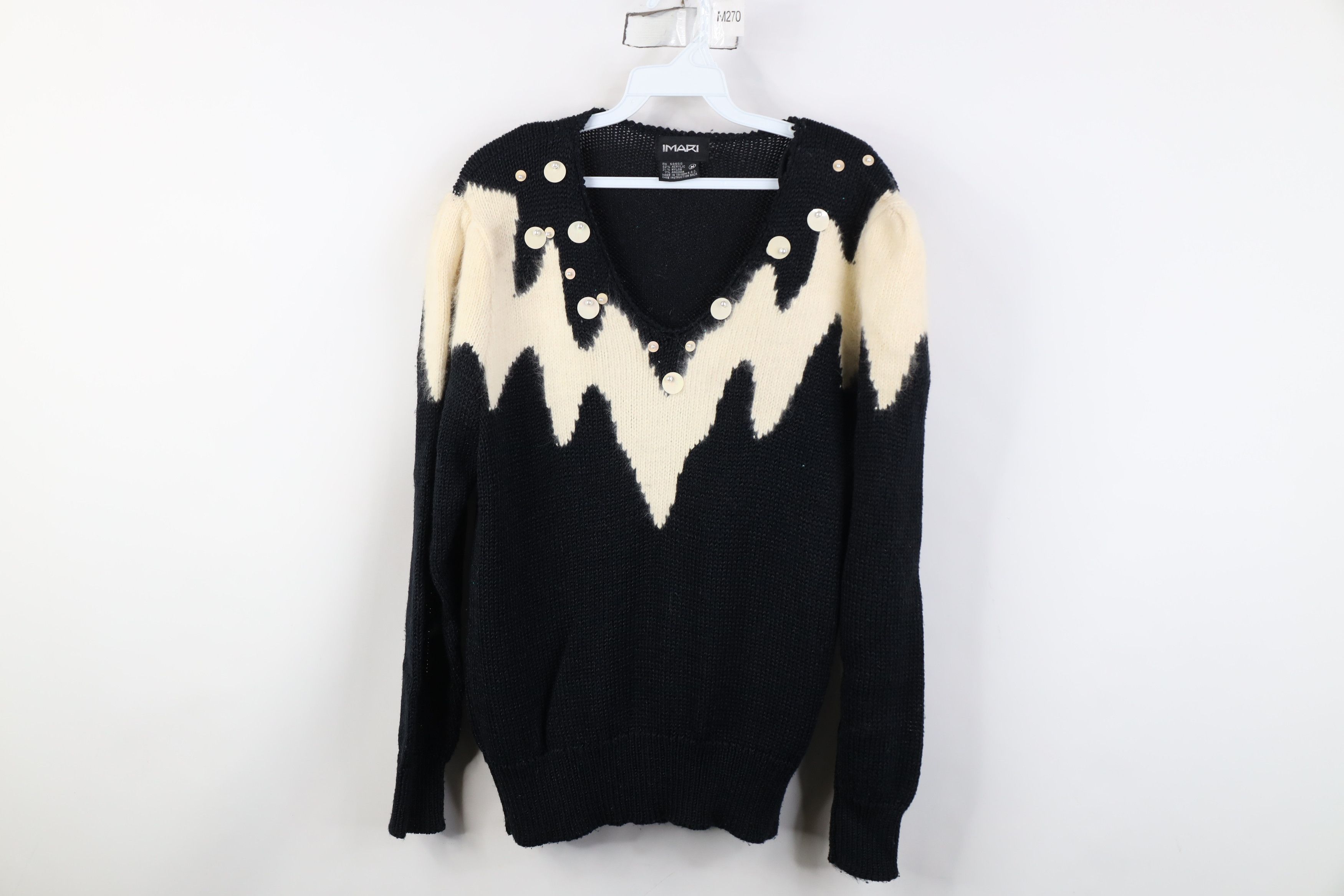 Vintage Vintage 80s 90s Streetwear Puff Sleeve Angora Blend Sweater Size M / US 6-8 / IT 42-44 - 1 Thumbnail