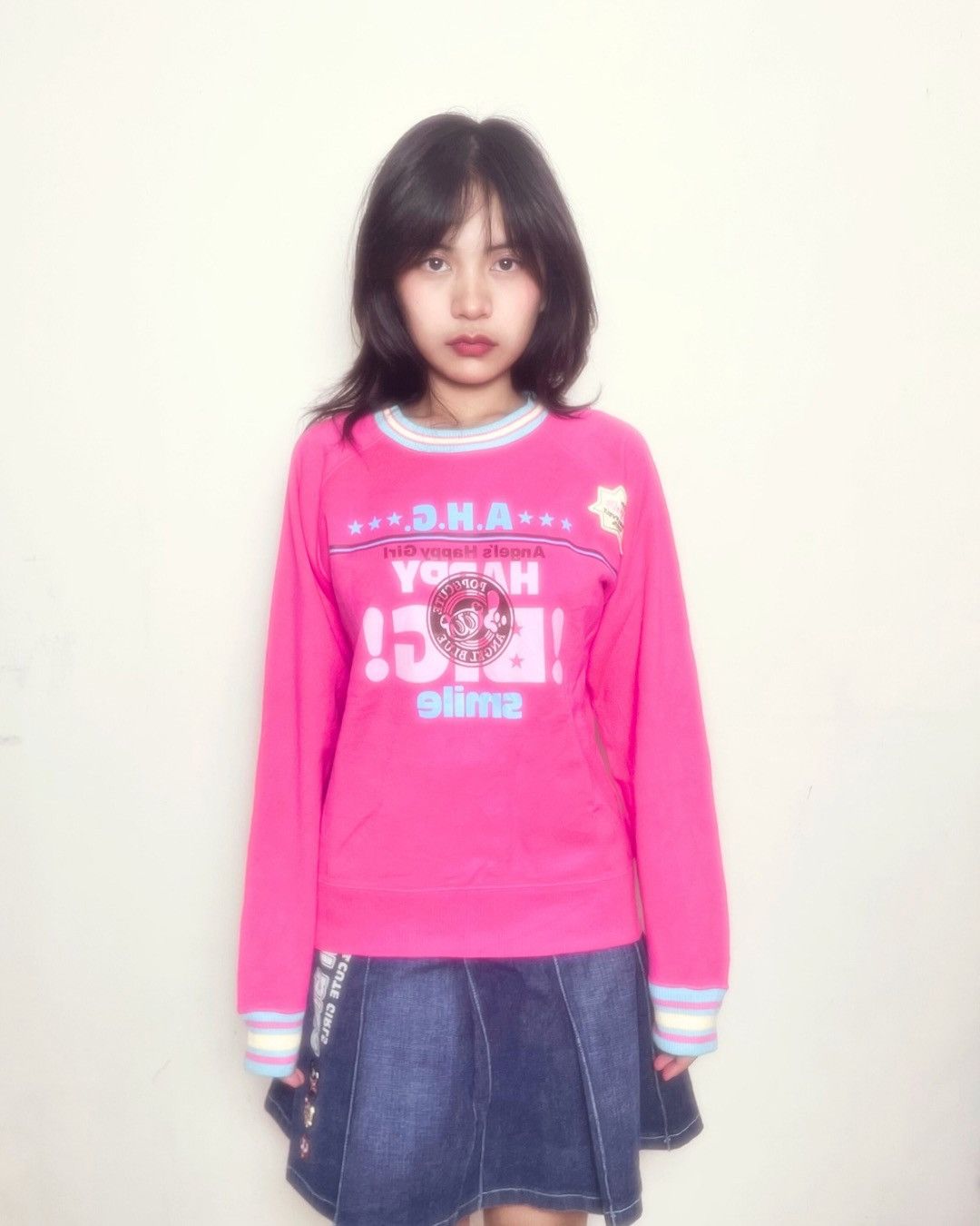 Angel Blue Vintage Angel Blue Pink Graphic Sweatshirt Size S / US 4 / IT 40 - 1 Thumbnail