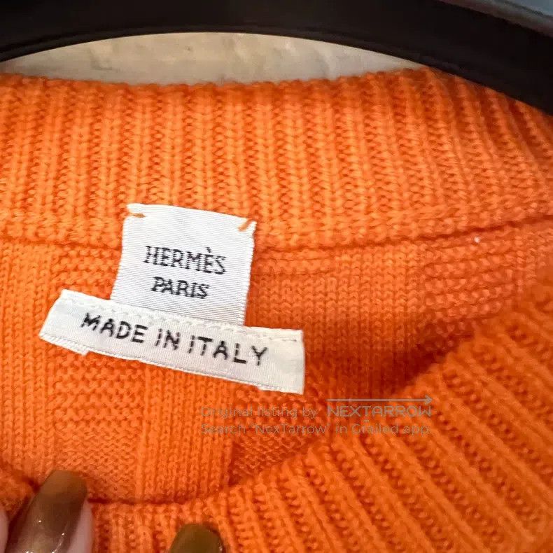 Hermes Hermes Orange Wool Knit Sweater, Classic Round Neck Design Size XS / US 0-2 / IT 36-38 - 4 Thumbnail