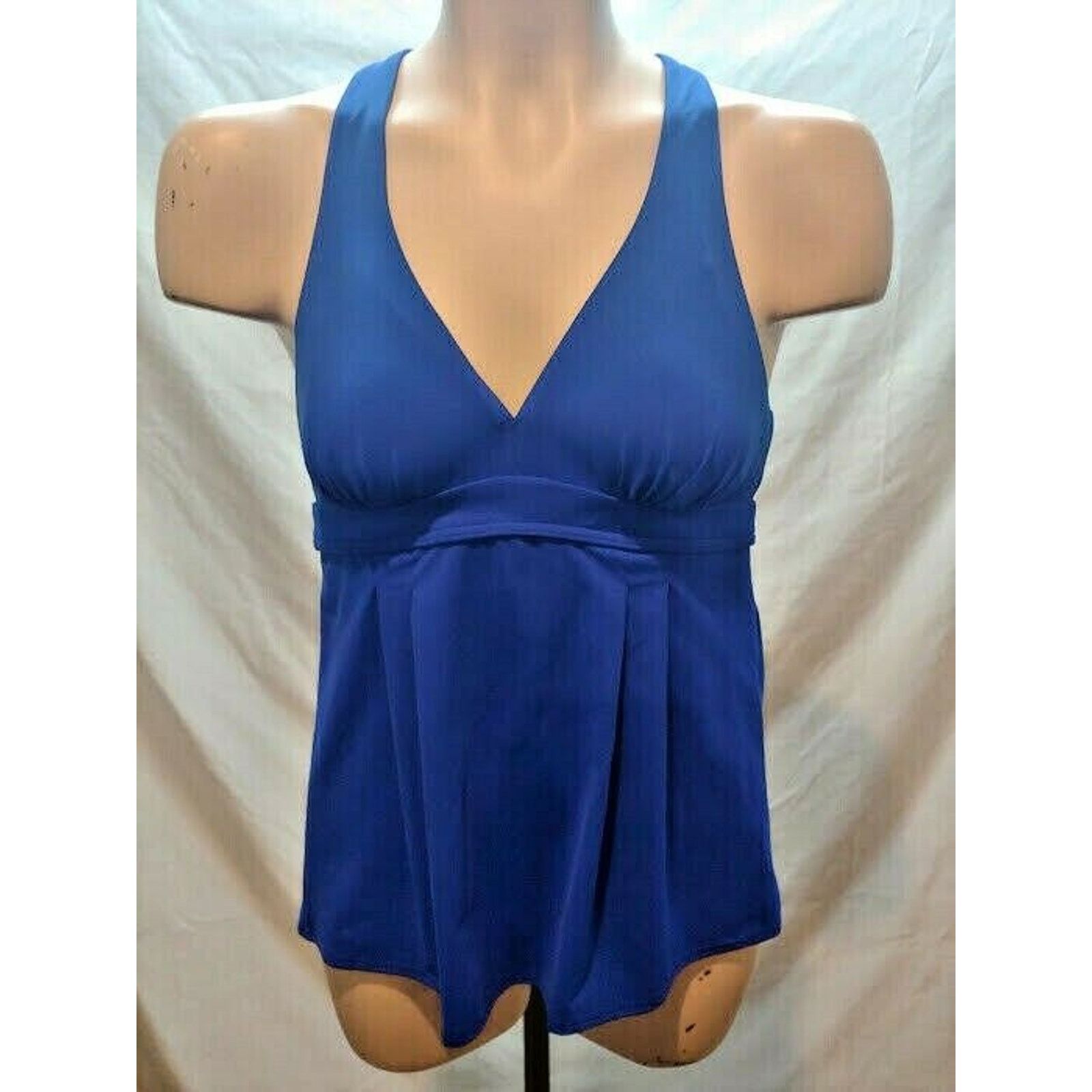 Lands' End New Land's End Swing Pleated Tankini Top Swim Racerback Size S / US 4 / IT 40 - 3 Thumbnail