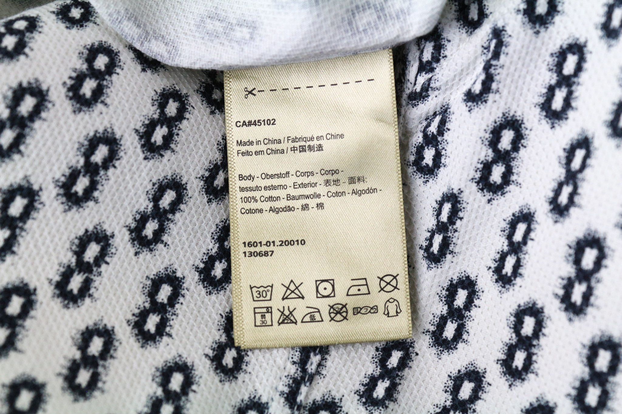 Scotch & Soda M Button-Down Navy Abstract Cotton Shirt 75874 Size US M / EU 48-50 / 2 - 7 Thumbnail