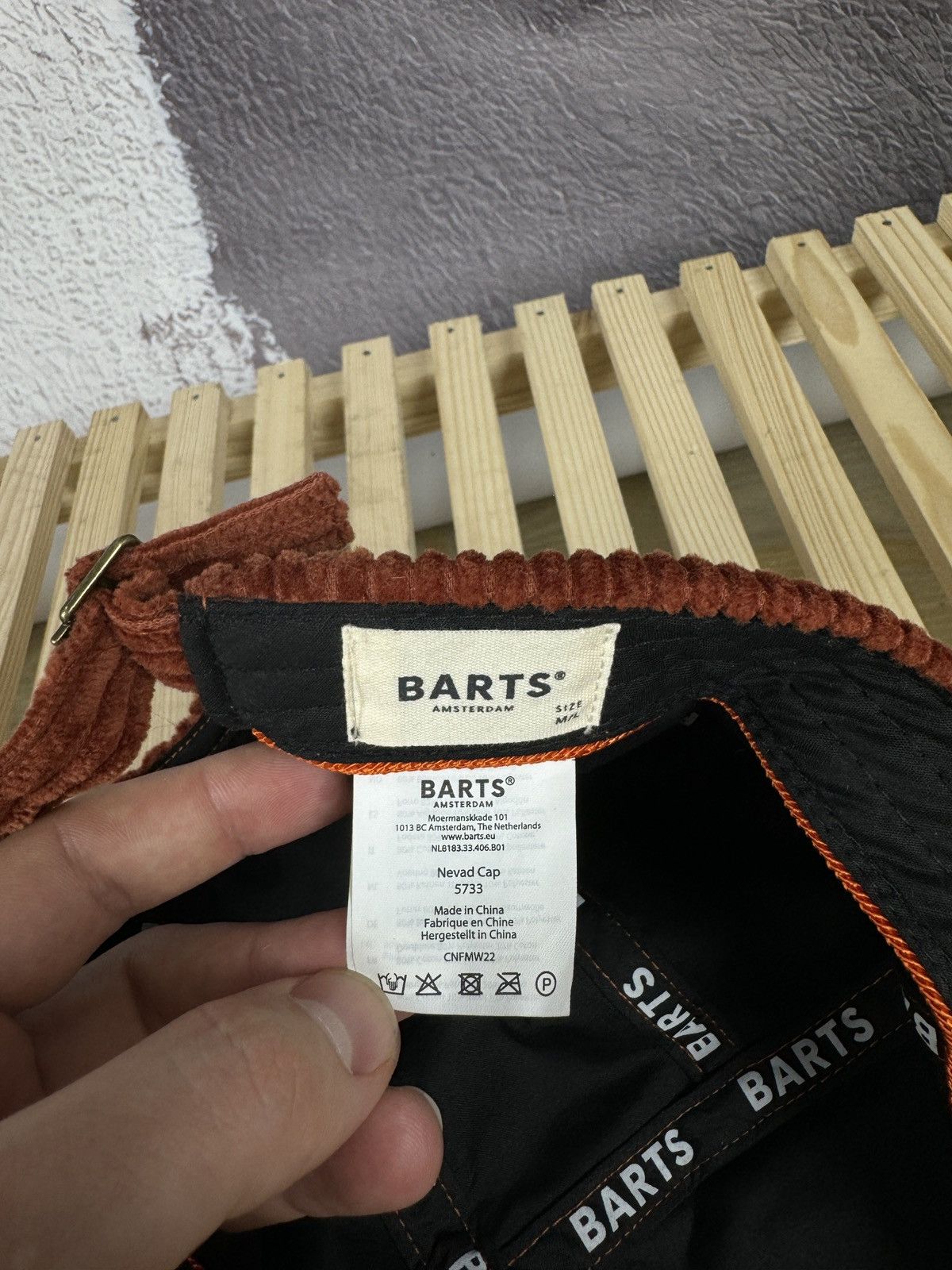 Japanese Brand Barts Nevad Curved Peak Cap in Rust 5 panel Size ONE SIZE - 11 Thumbnail