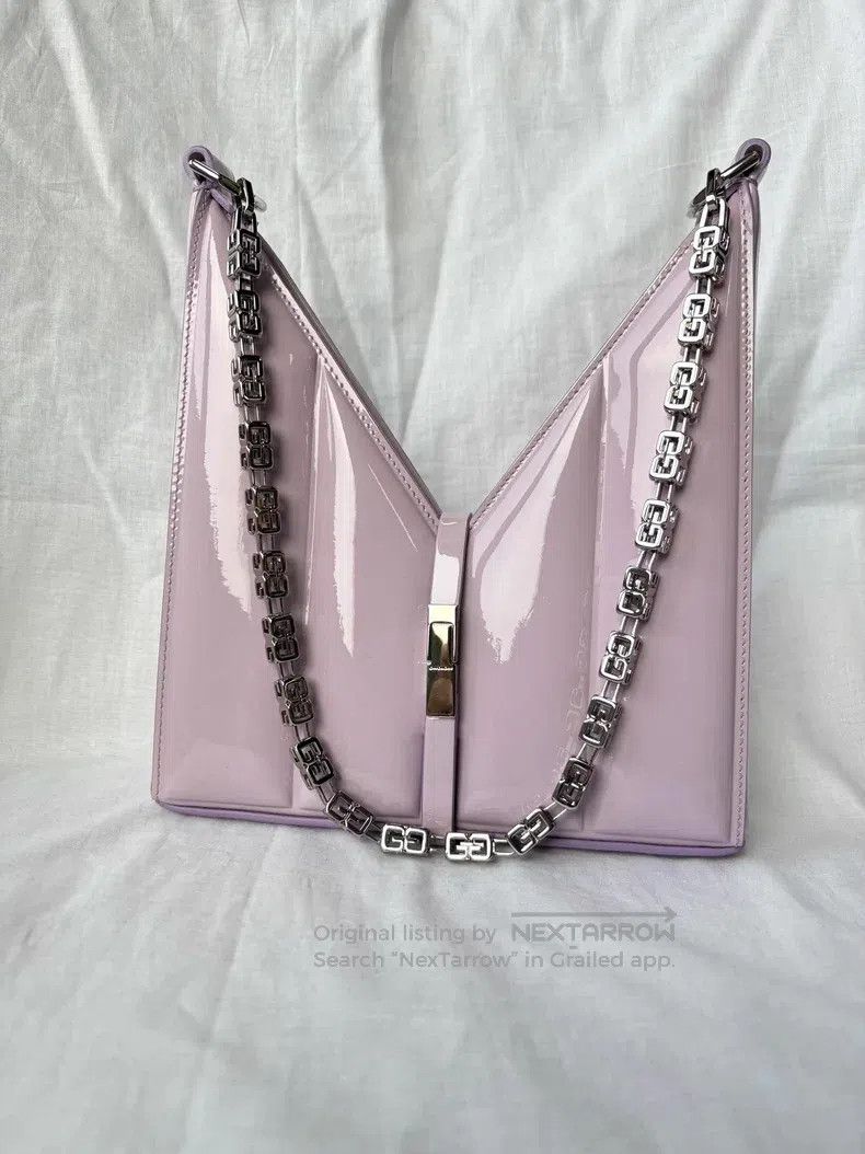 Givenchy Givenchy Lavender Cut Out Patent Leather Horn Bag Size ONE SIZE - 1 Thumbnail