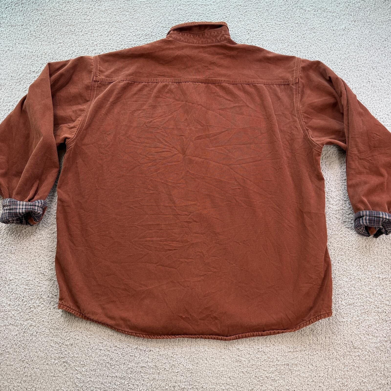 Carhartt Carhartt Flannel Lined Work Shirt Jacket Red Canvas 2XL Tall Size US XXL / EU 58 / 5 - 2 Thumbnail