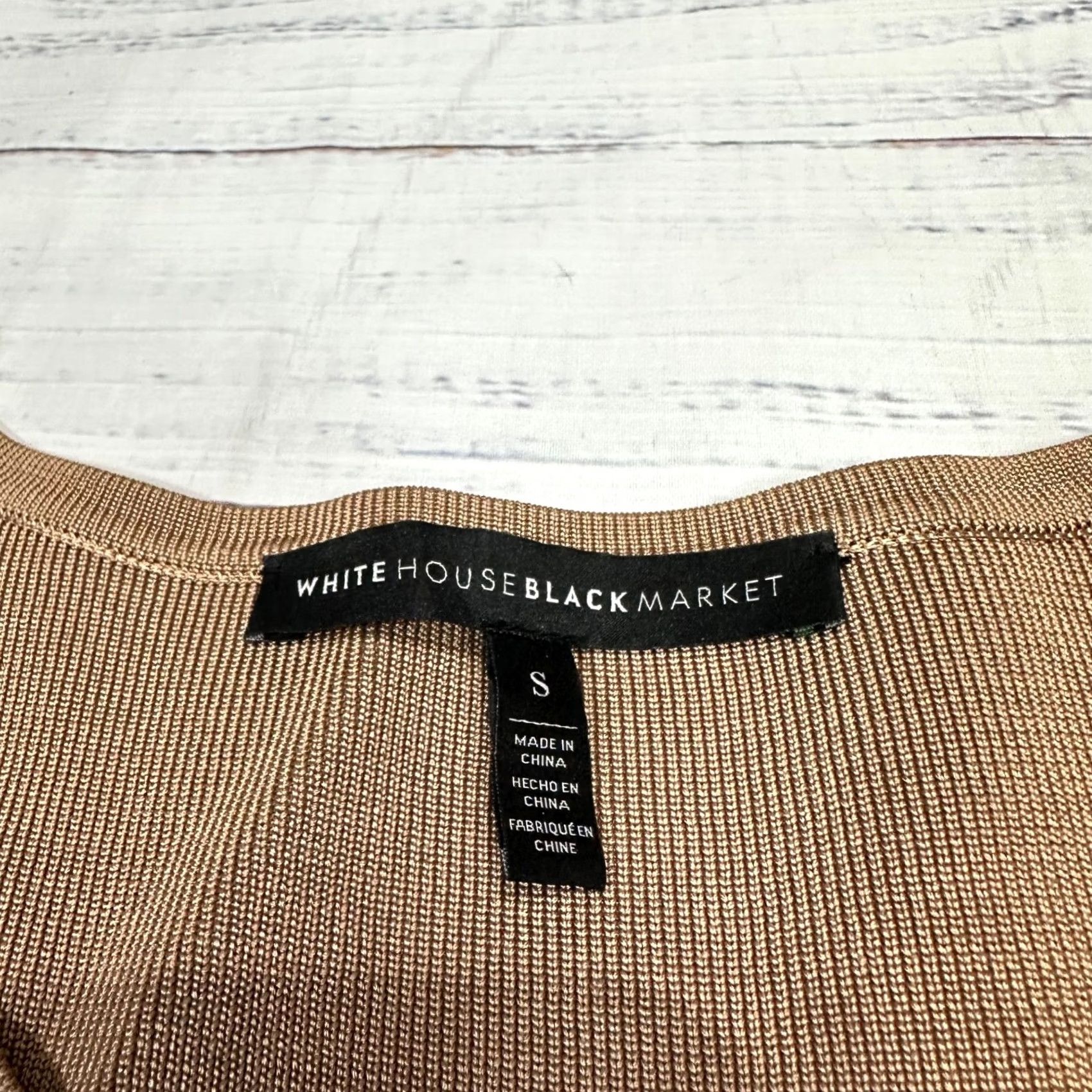 White House Black Market White House Black Market Blouse Womens Knit Top Sz S Brown Black Zip Detail Size S / US 4 / IT 40 - 7 Thumbnail