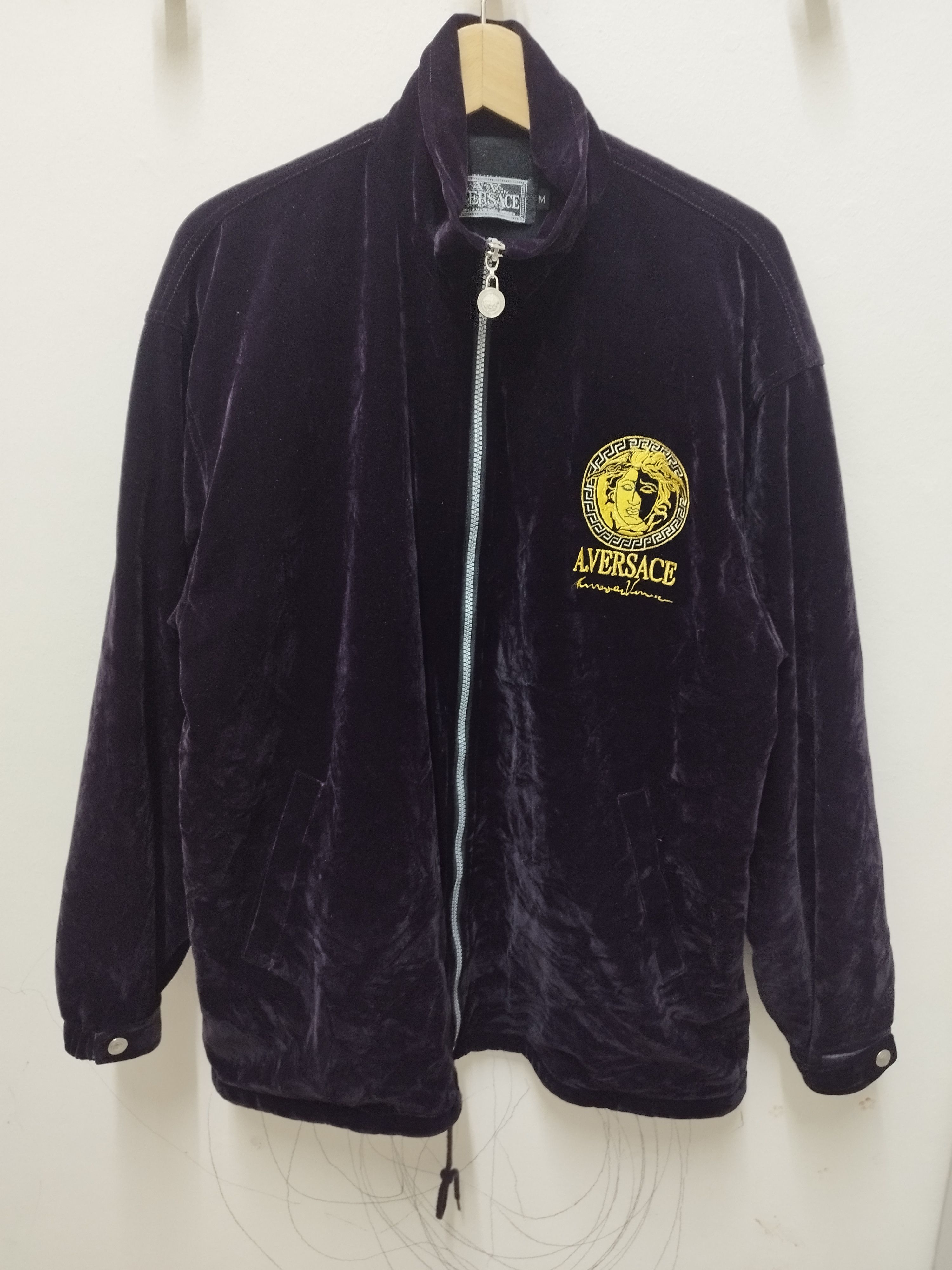 Versace Versace Velour Jacket Big Logo Medusa Purple Size US M / EU 48-50 / 2 - 4 Thumbnail