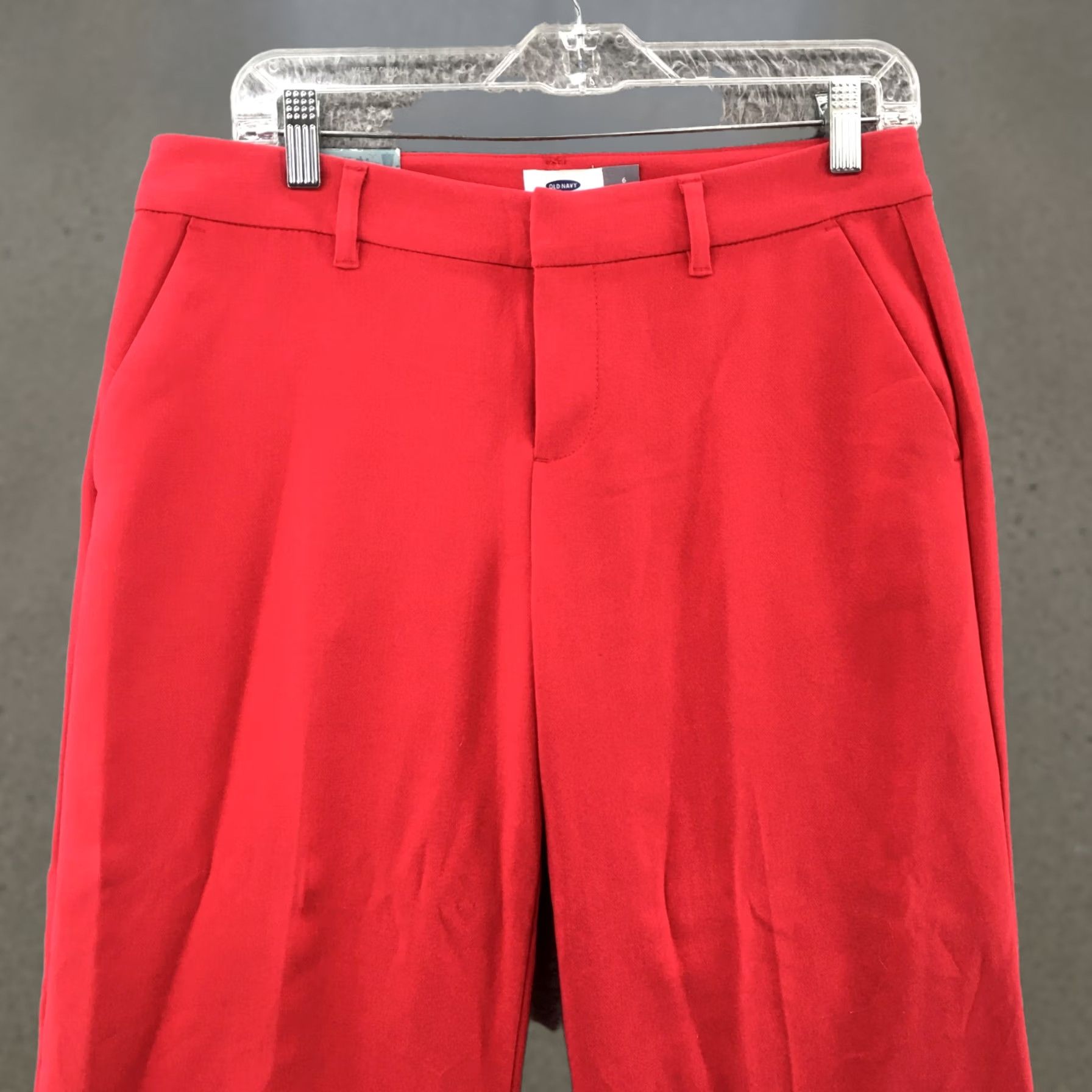 Old Navy Old Navy Dress Pants Women 6 Red Mid Rise Flat Front Casual NEW Trouser Pants Regular Straight Pant Size 28" / US 6 / IT 42 - 1 Thumbnail