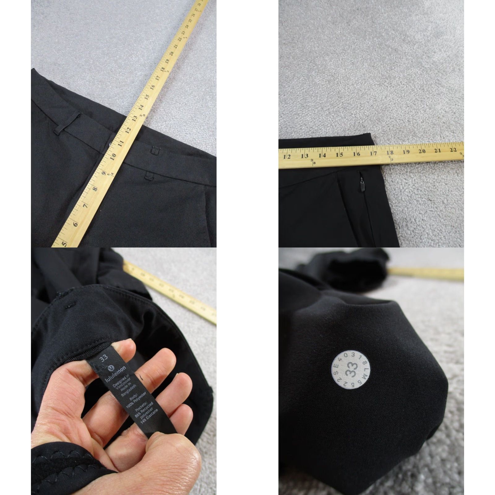 Lululemon Lululemon Slim Fit Chinos Mens 33 Black Pants Size US 33 - 8 Thumbnail