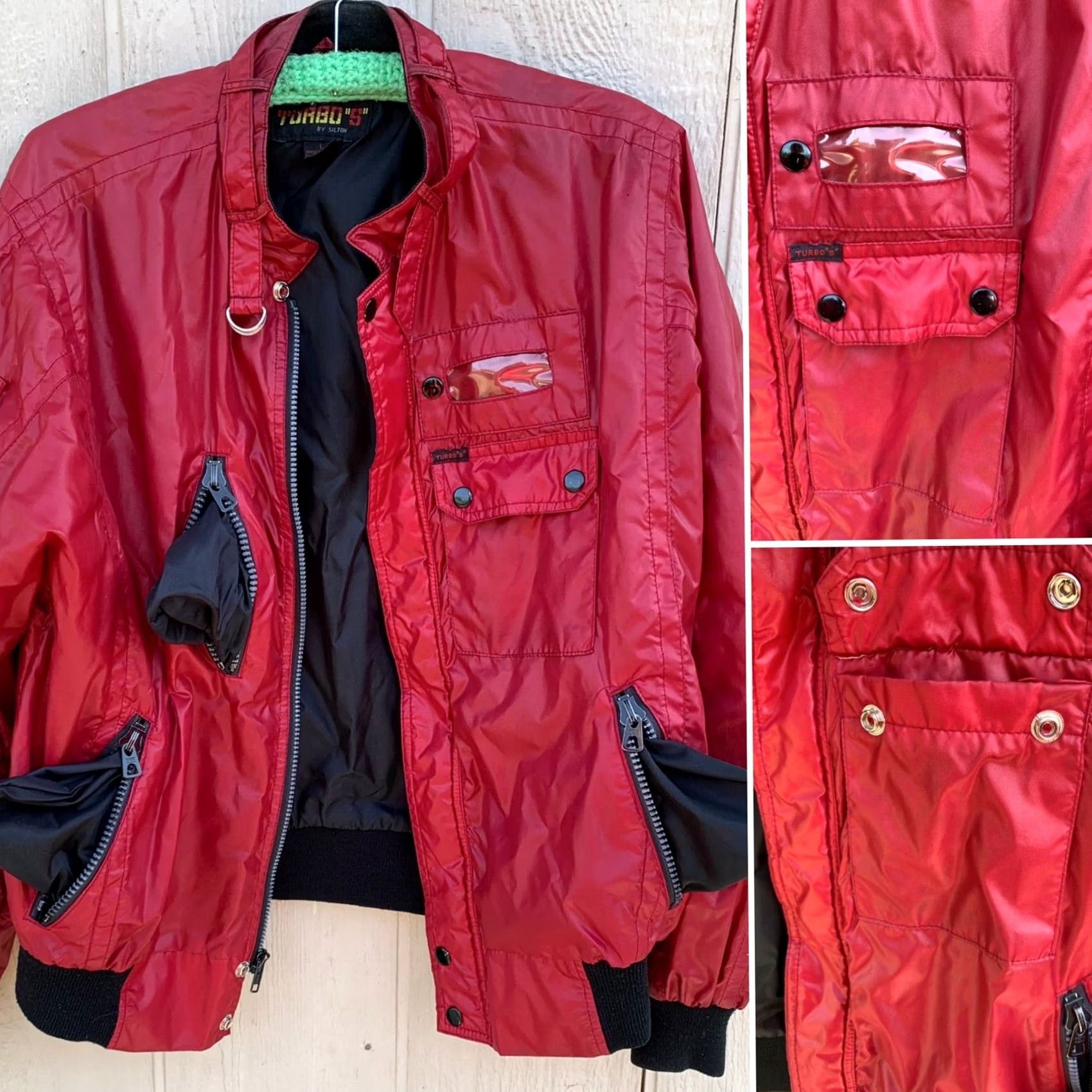 Vintage VINTAGE cafe racer windbreaker jacket Turbo “S” By Silton Size L Red 1980s Taiwan R.O.C. Mens Size US L / EU 52-54 / 3 - 4 Thumbnail